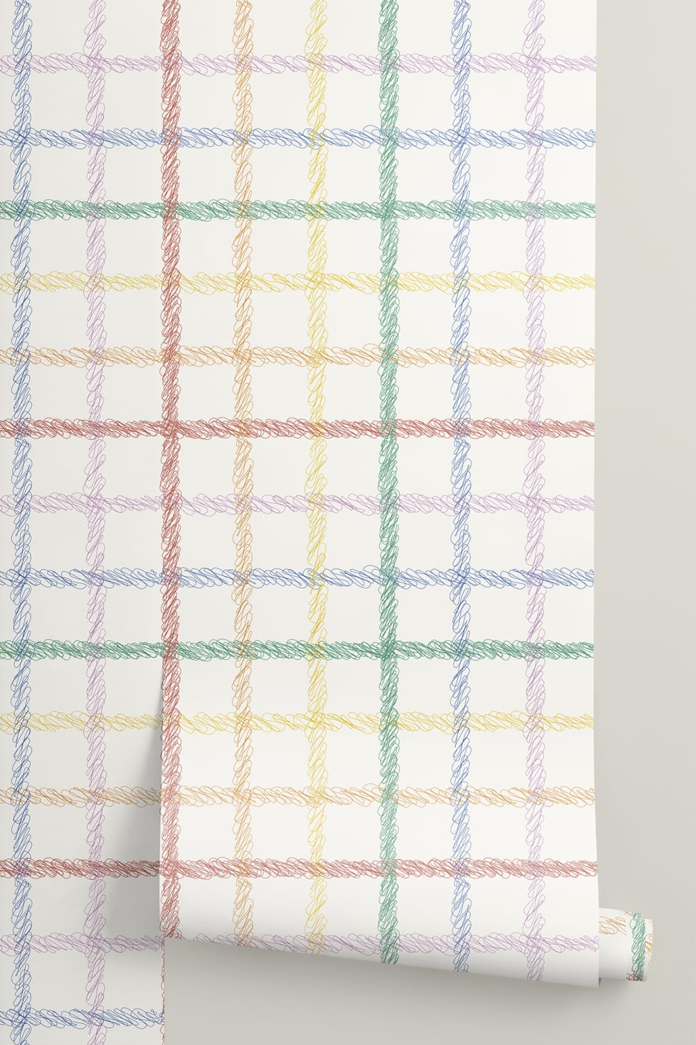 Multicolor Fun Hand Drawn Grid Wallpaper