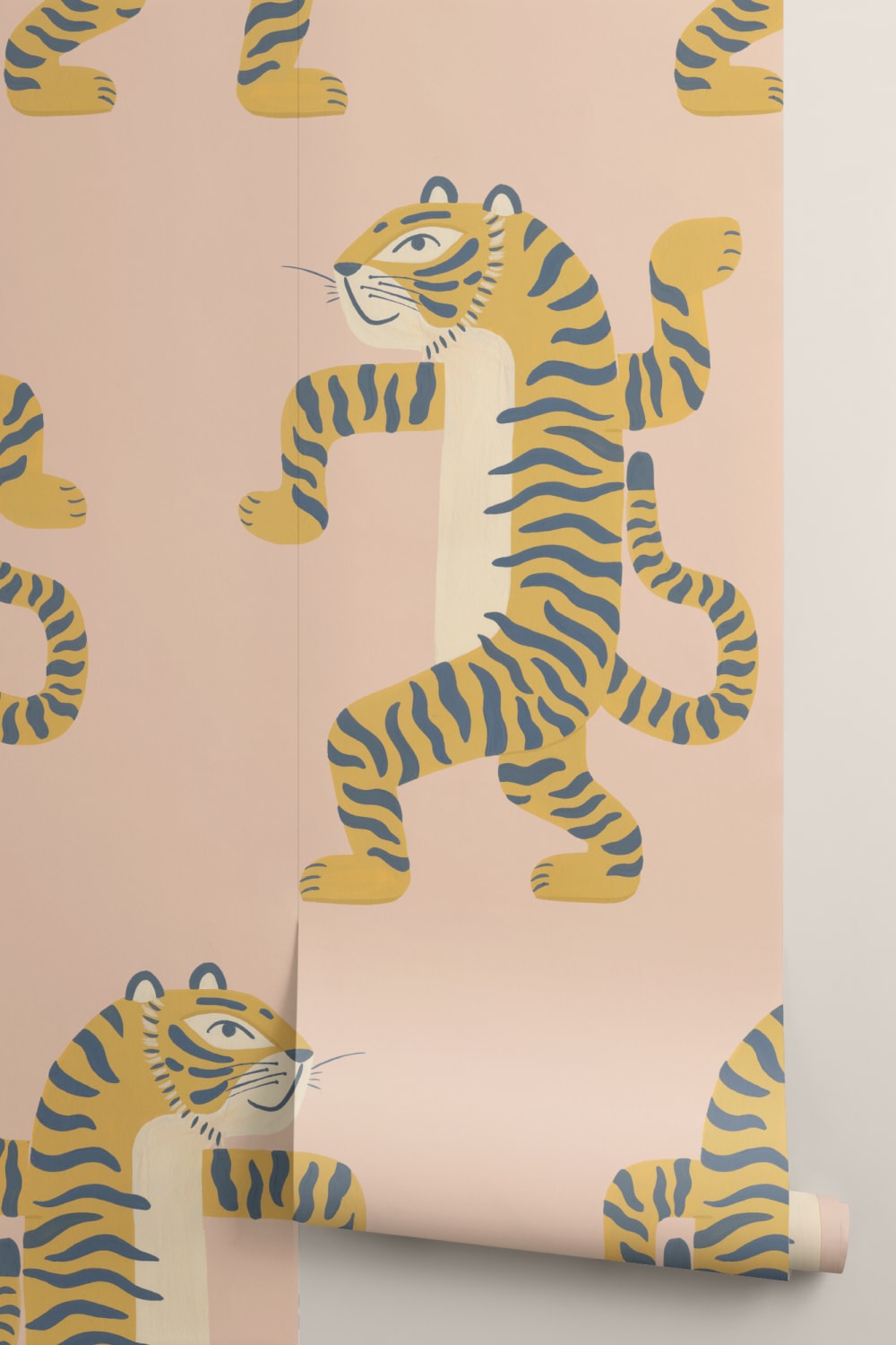 Pink dansende tiger fototapet