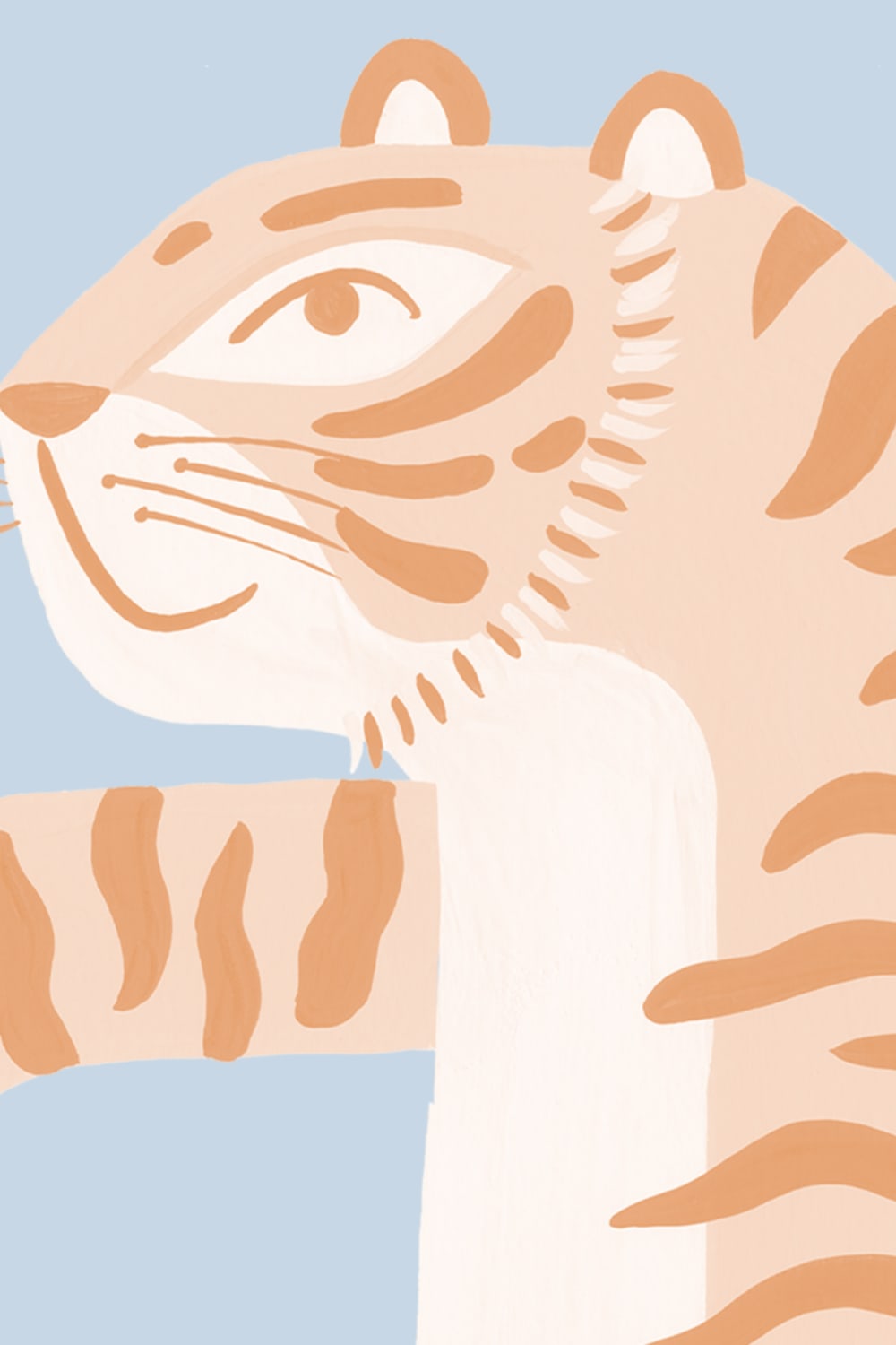 Orange & Blue Dancing Tiger Mural