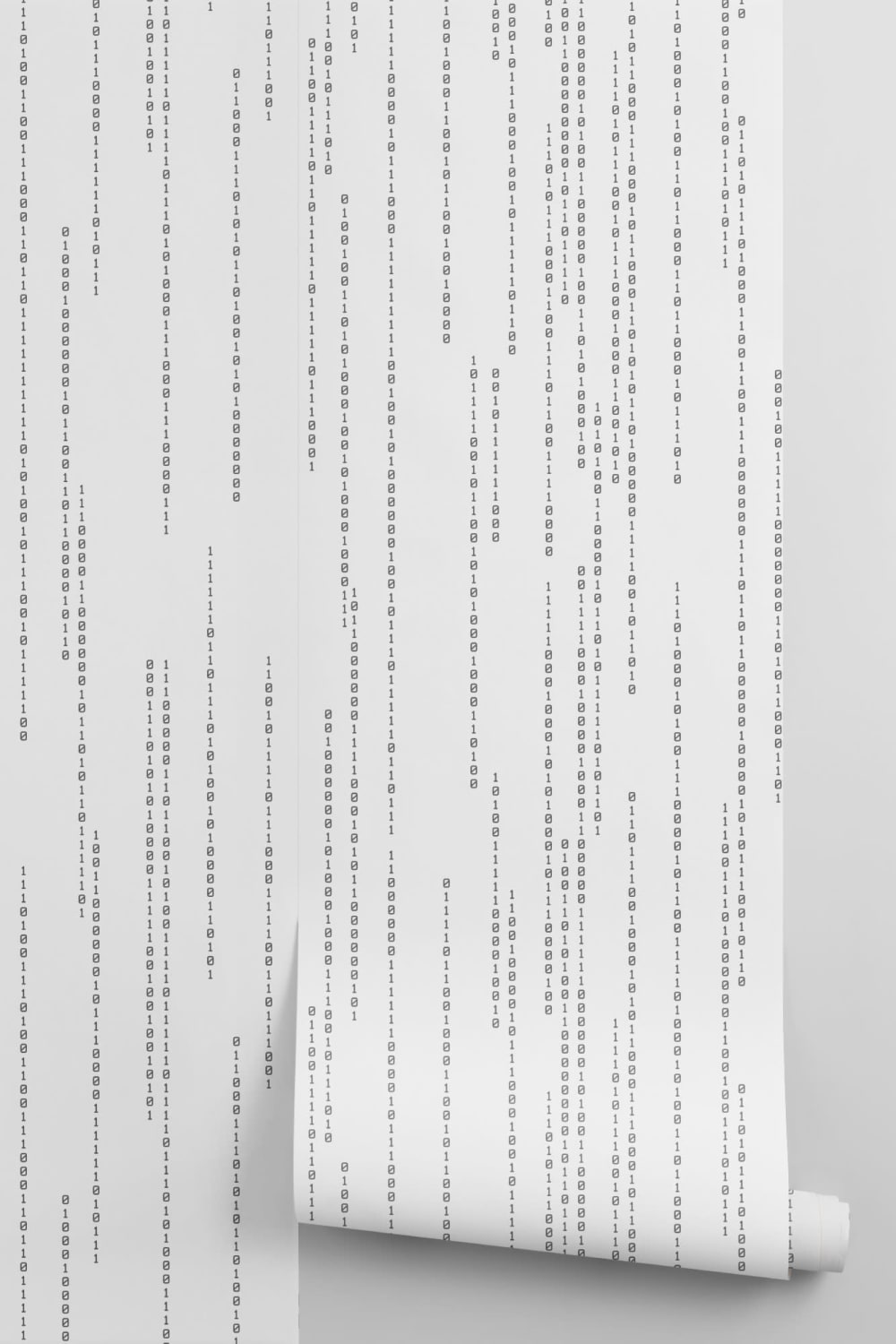 Binary Code Black & White STEM Pattern Wallpaper Mural