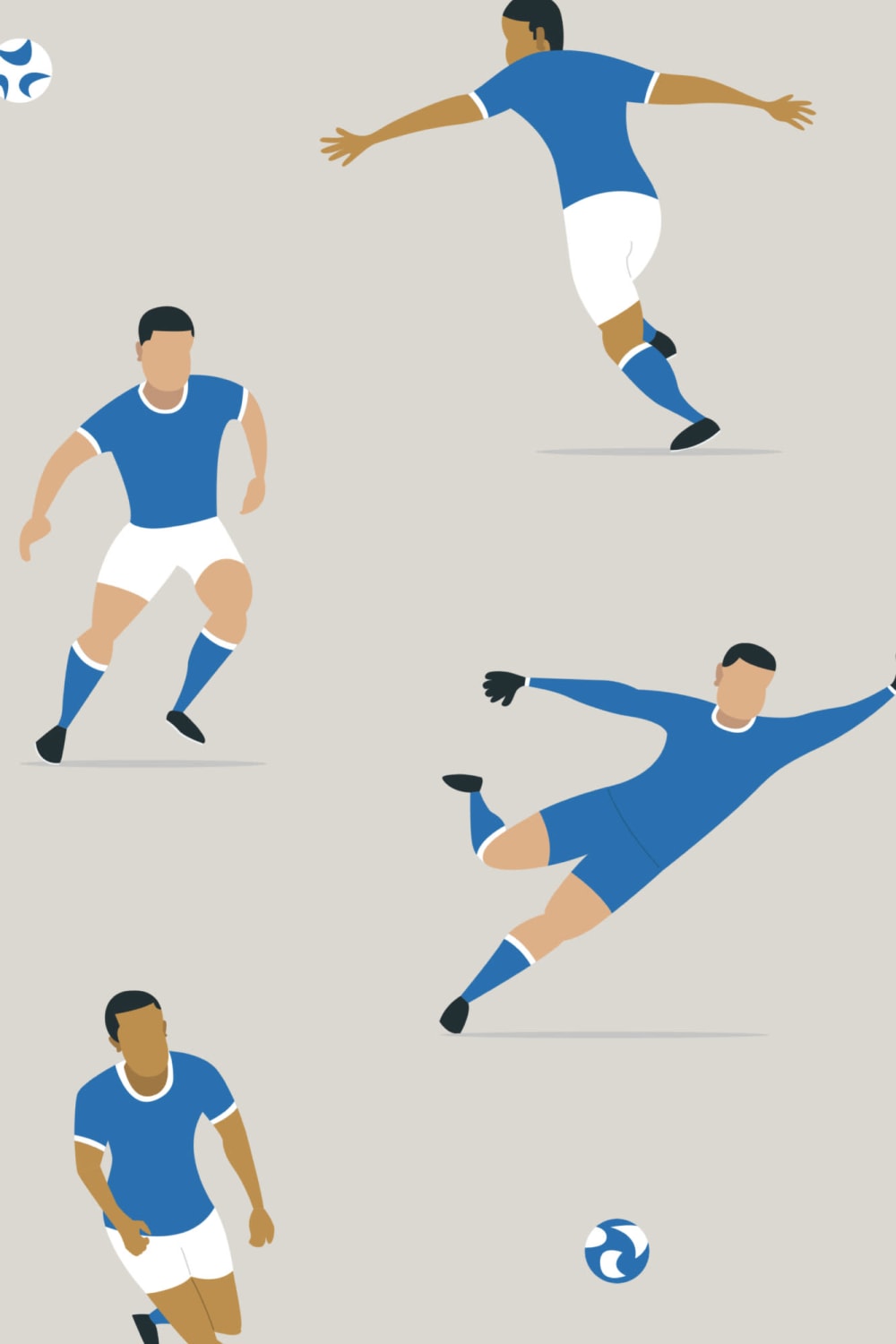 Kids Blue Soccer Players Wallpaper