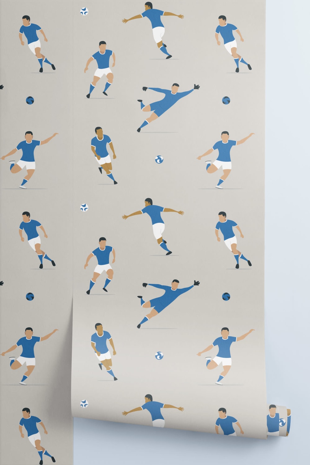 Kids Blue Soccer Players Wallpaper