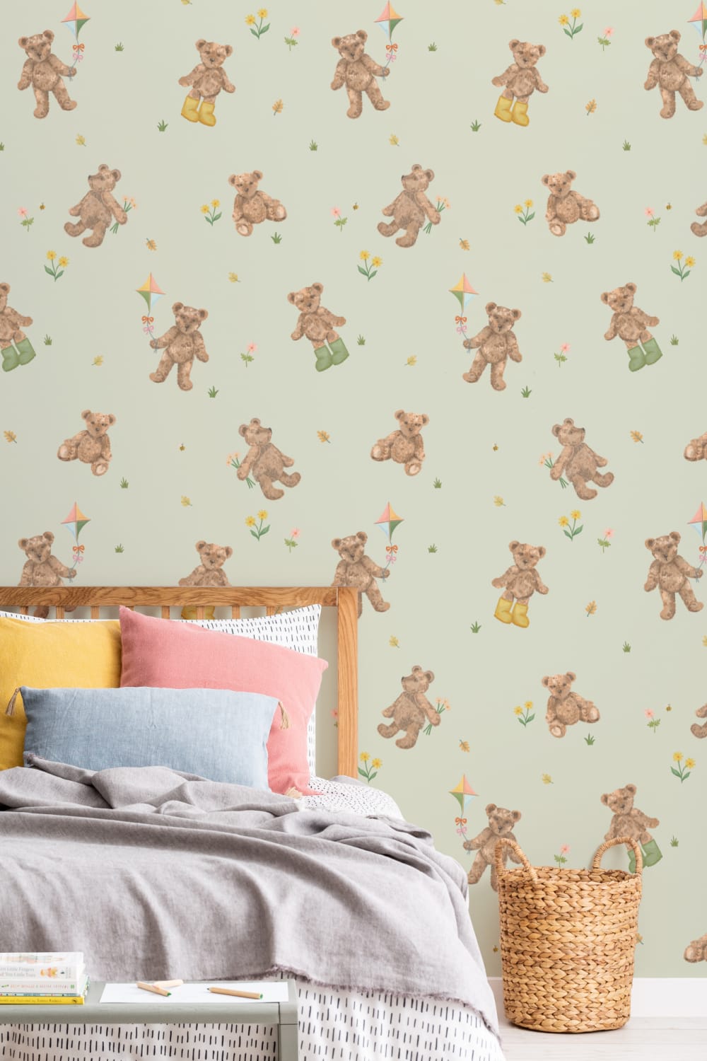 Sage Kinderen Schattig Teddy Motief Behang