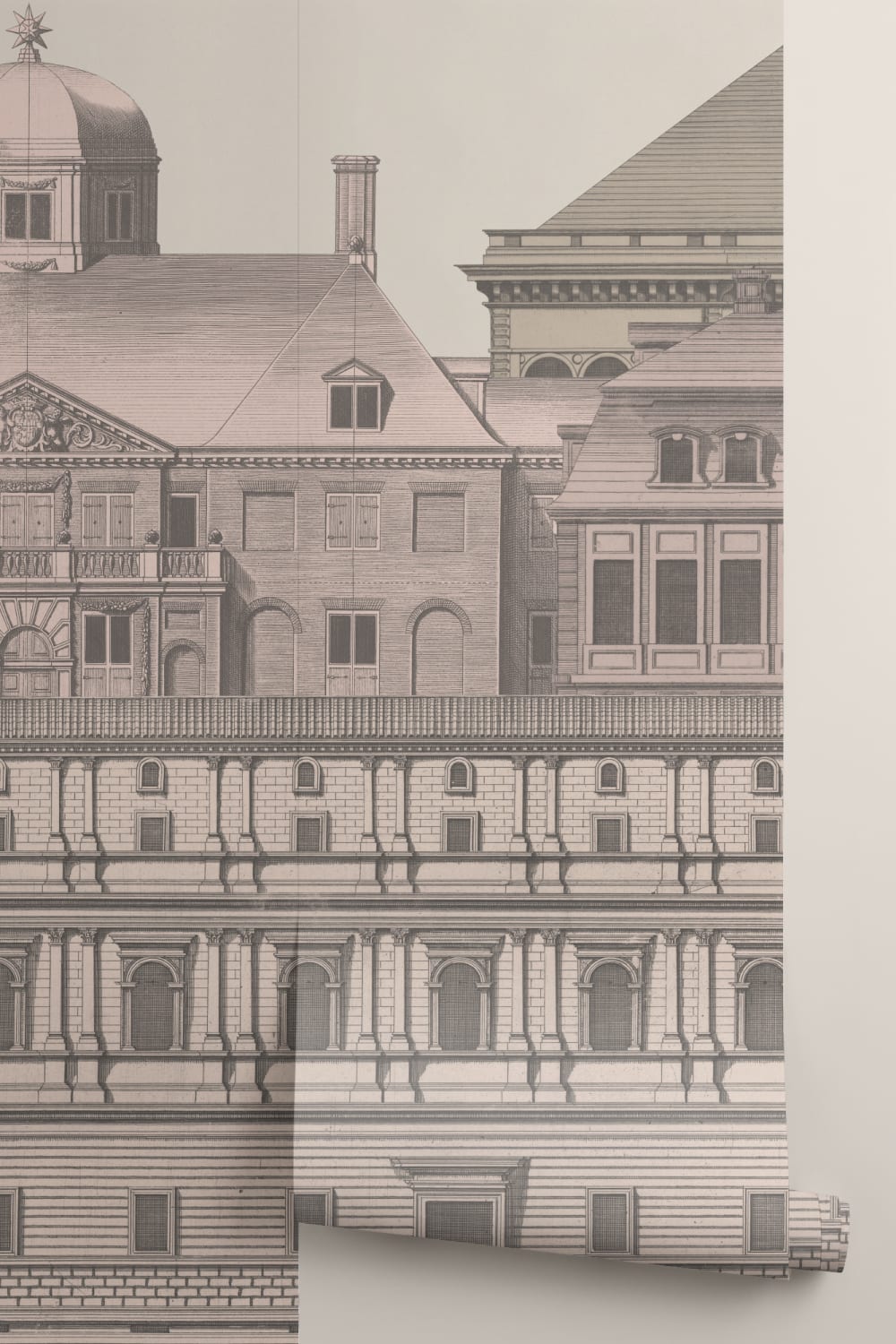 Classical Architectural Etching Wall Mural Blueprint Design by Jan Matthysz and Pieter Jansz Post