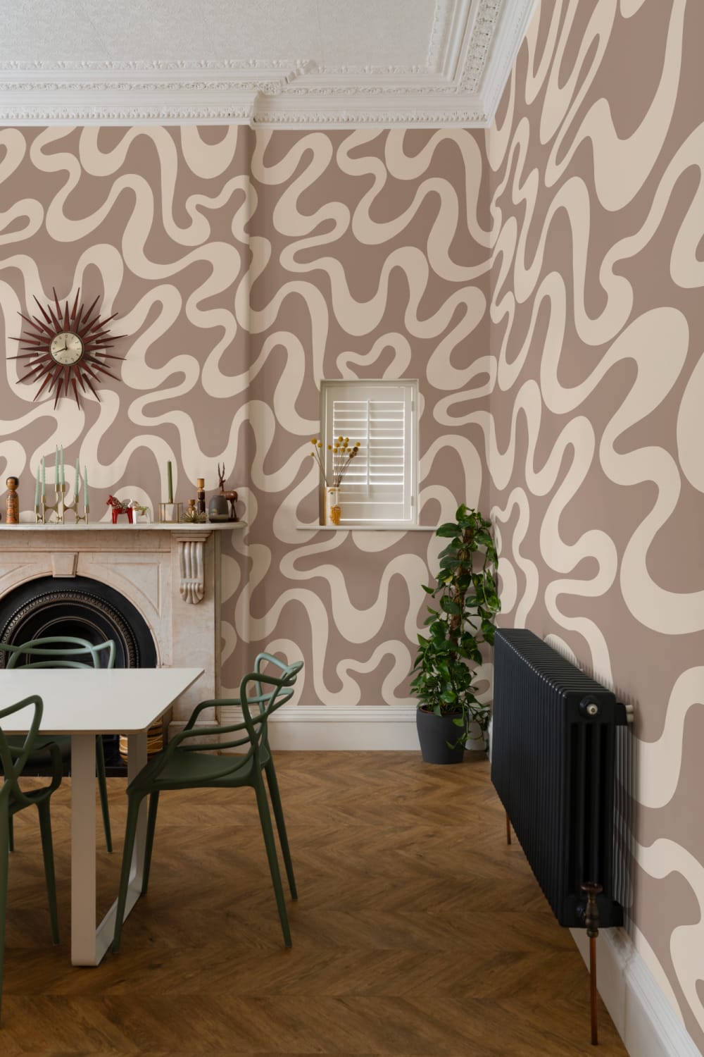 Warm Brown Swirl Abstract Pattern Wallpaper