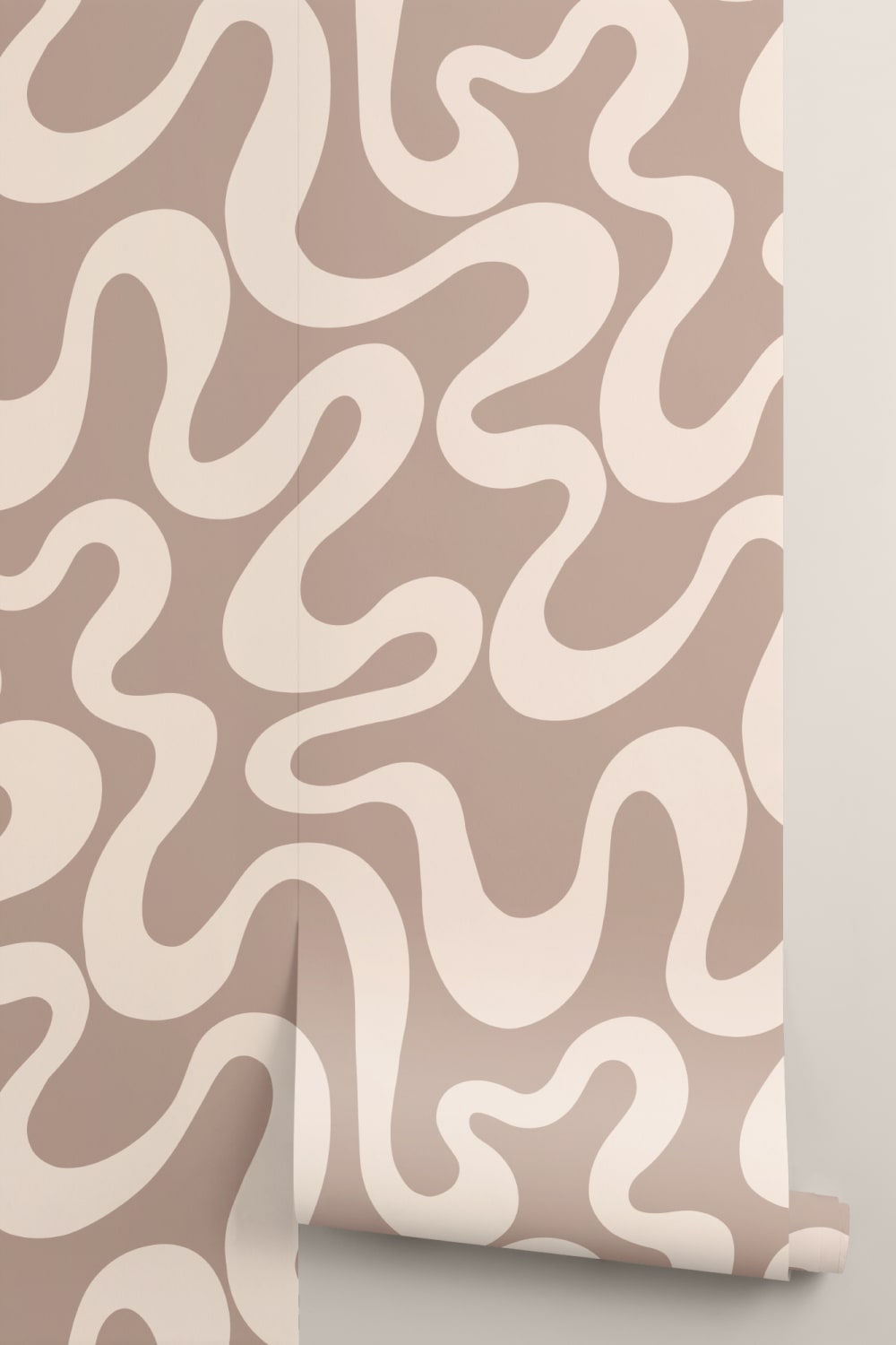Warm Brown Swirl Abstract Pattern Wallpaper