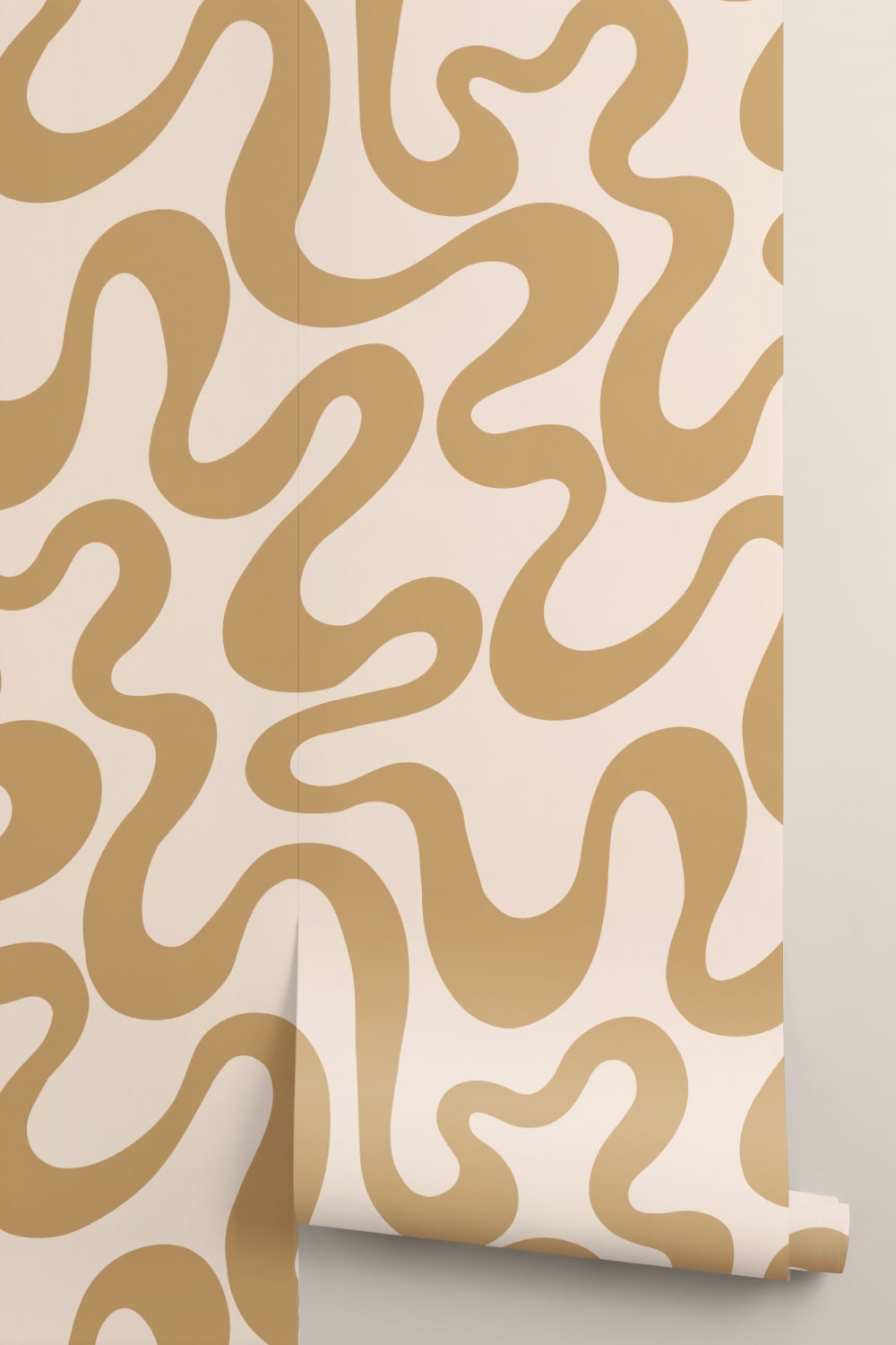 Złotożółta tapeta Retro Abstract Vibe Pattern