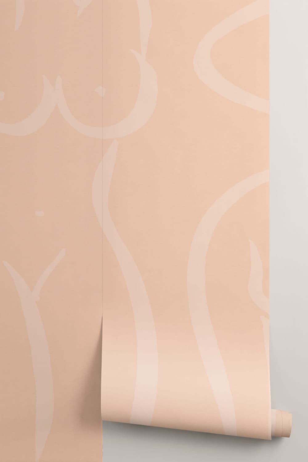 Peach Fuzz Nude Woman Figure Drawing Wall Mural
