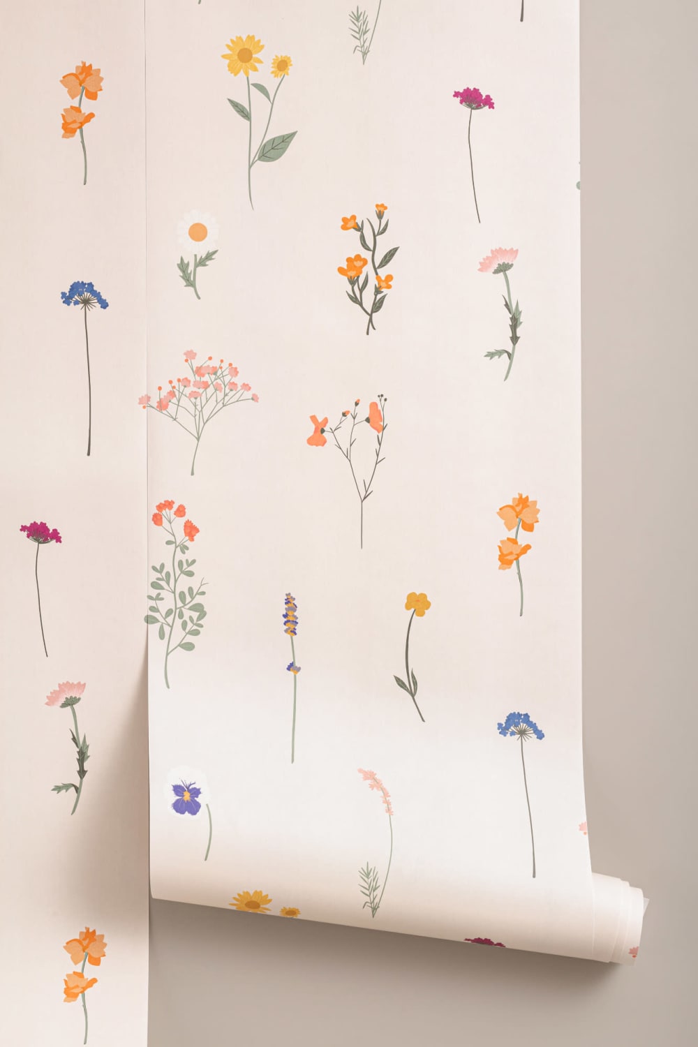 Pressed Flower Repeat Pattern Wallpaper