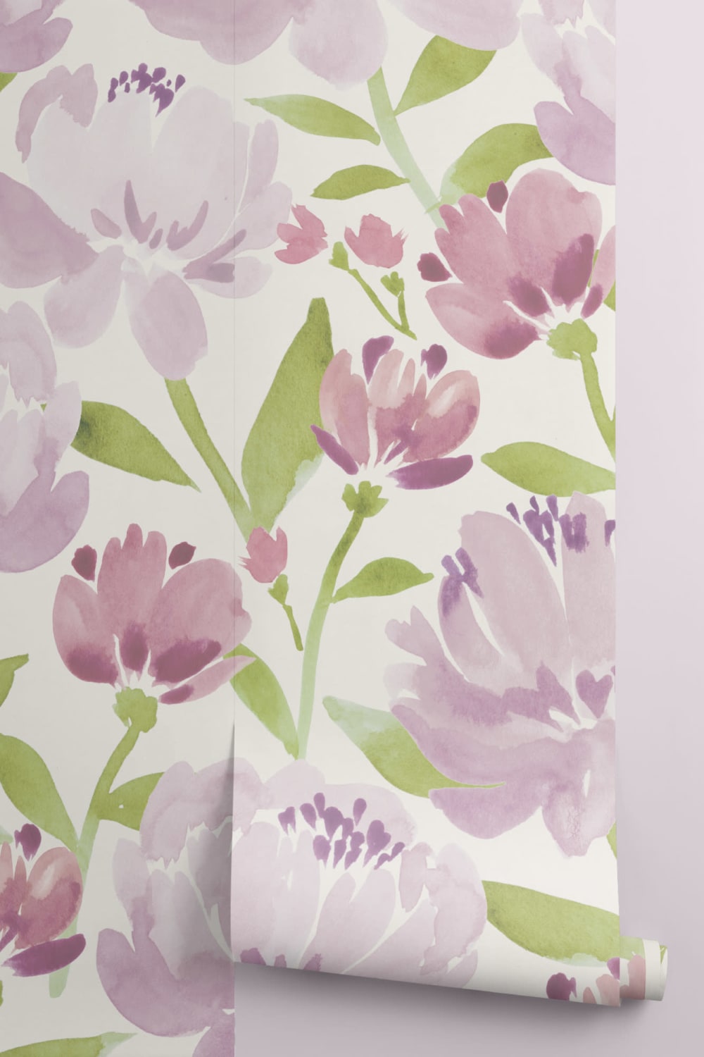 Lila akvarell Peonies fototapet