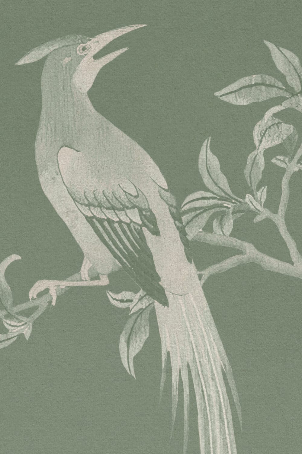 Papier peint panoramique vert Chinoiserie Vintage Garden Scene