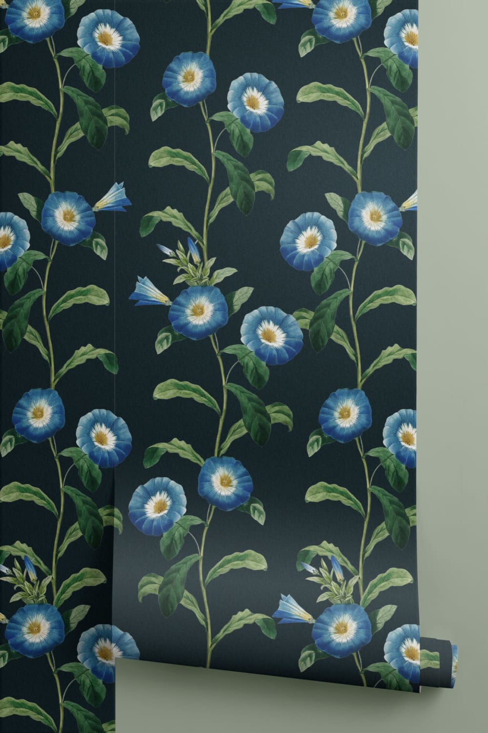 Bladaktig Bright Blue Petunia Floral Bakgrunn