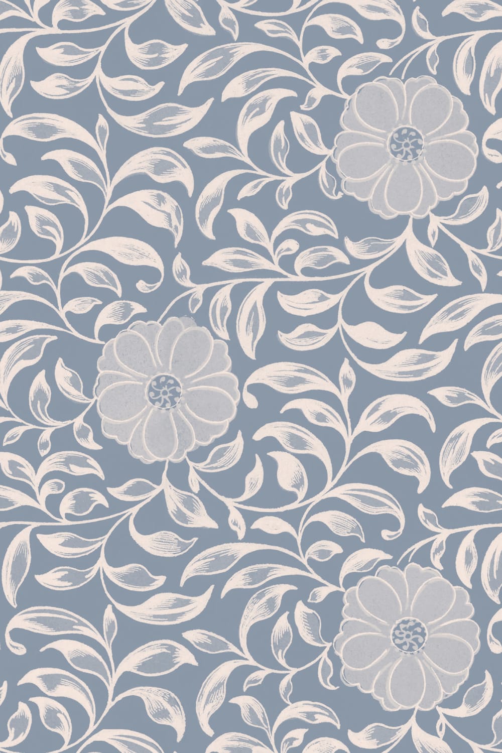 Owen Jones Peony Chinese Ornaments Illustrations Blue Wall Mural