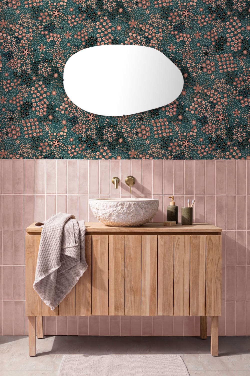G.A. Audsley’s 1884 Japanese Floral Print Repeat Pattern Wallpaper