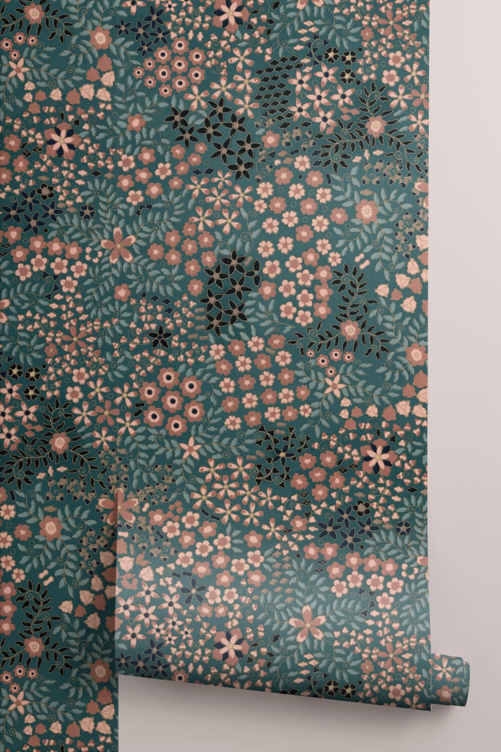 G.A. Audsley’s 1884 Japanese Floral Print Repeat Pattern Wallpaper