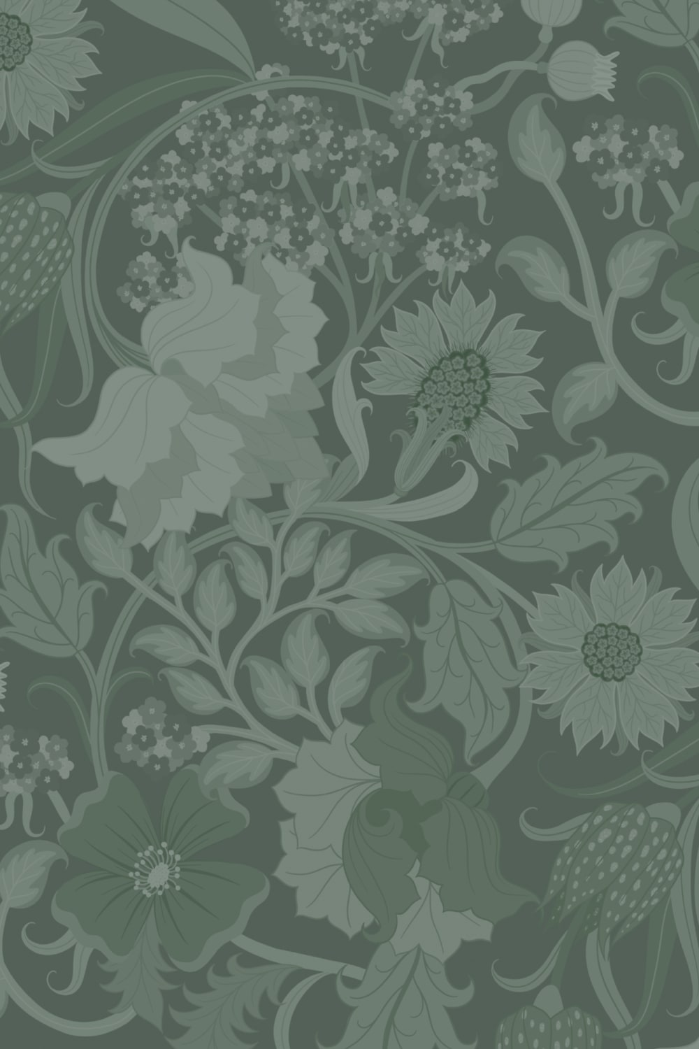 Emerald Heritage Thistle Floral Wallpaper