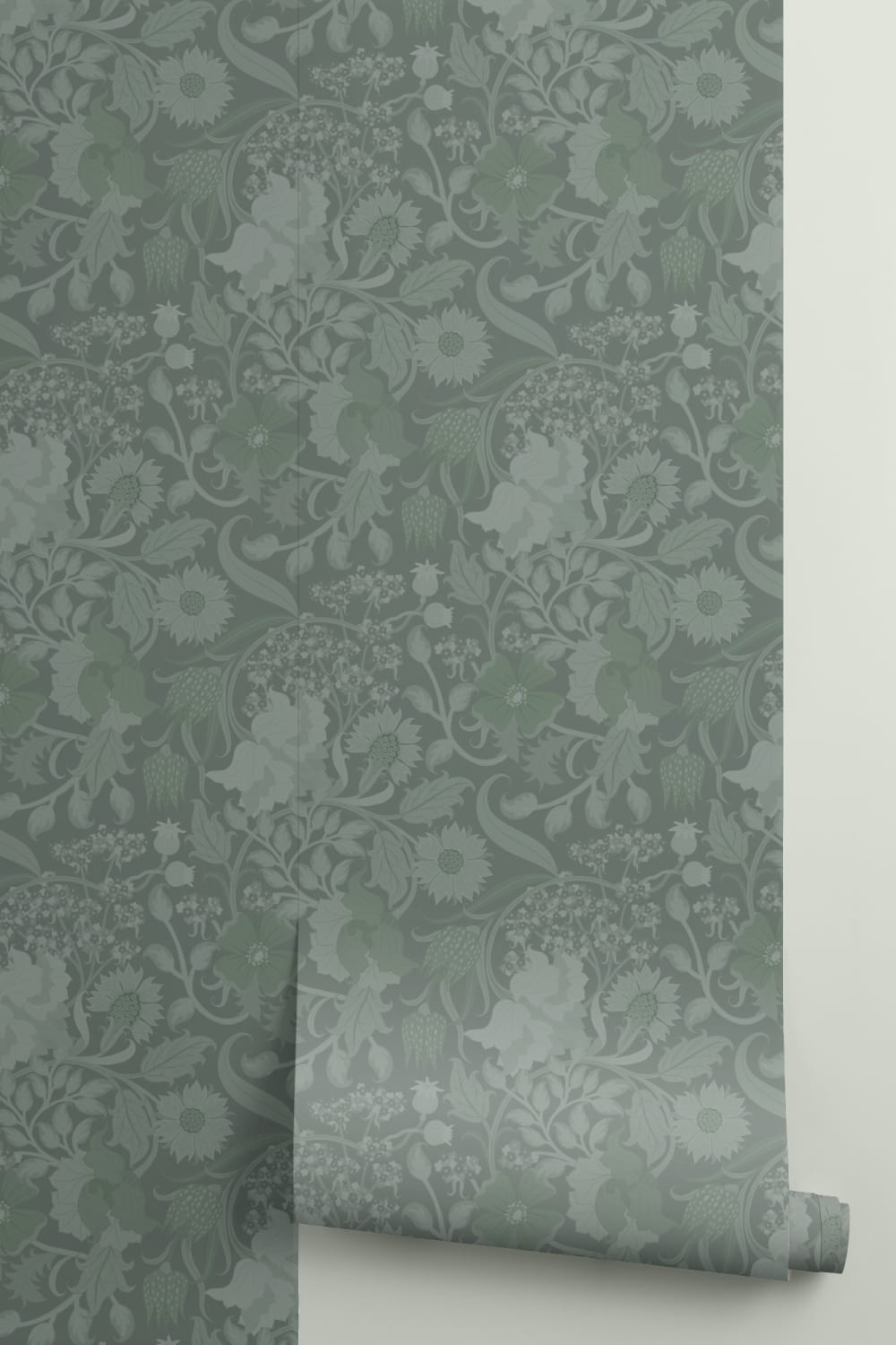 Emerald Heritage Thistle Floral Wallpaper