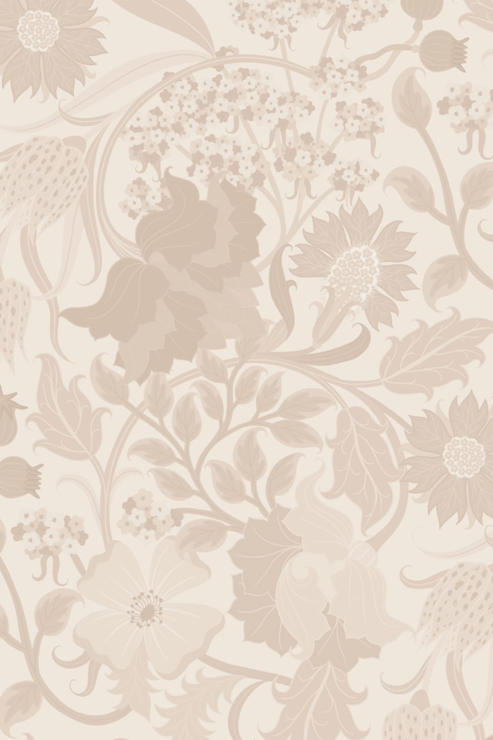Neutral Heritage Thistle Floral Wallpaper