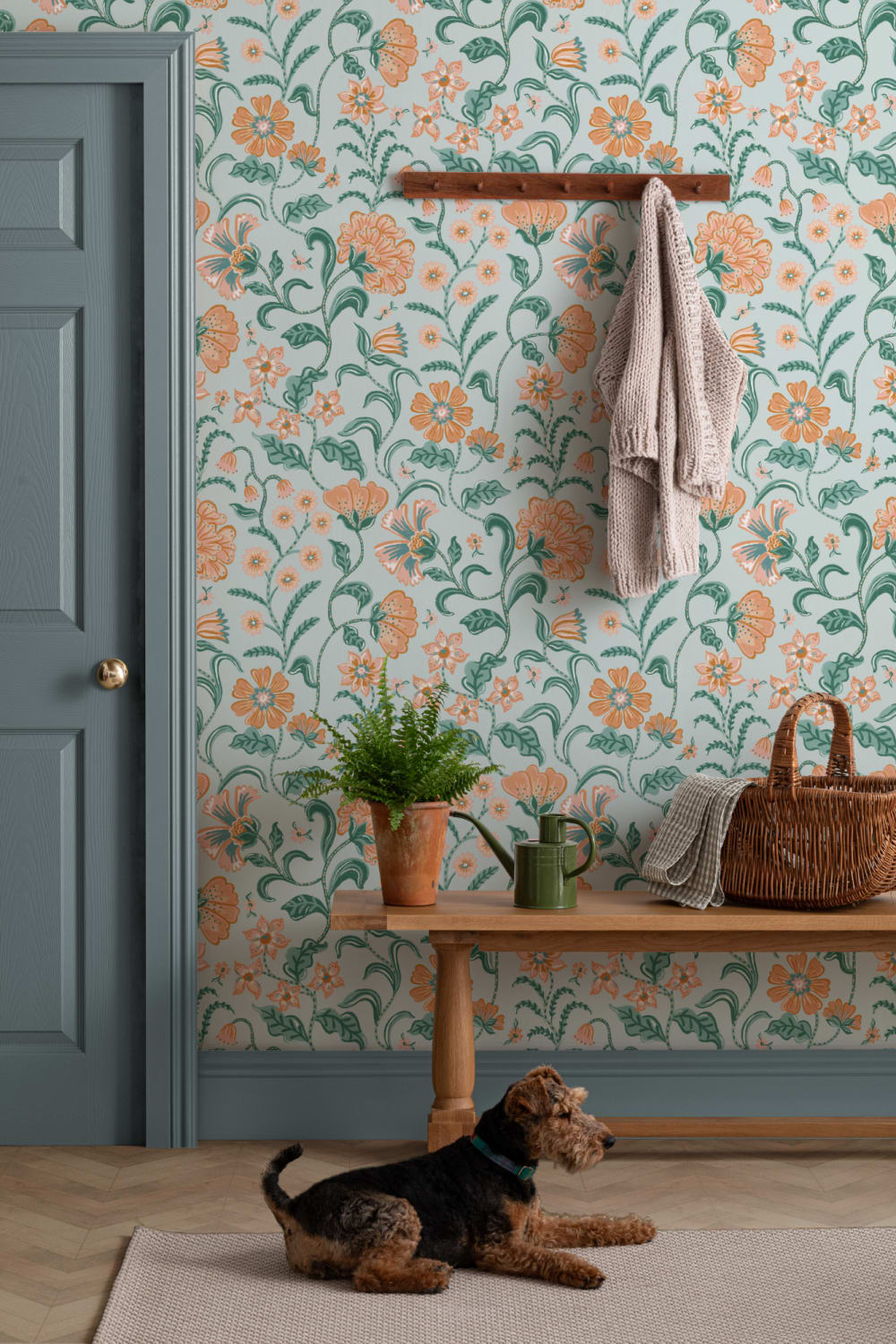 Krikand blomstret tapet i indisk stil