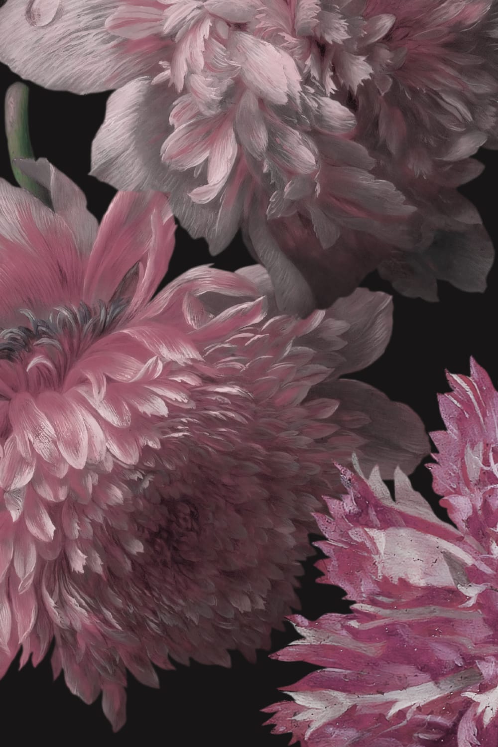 Purple Painted Large Scale Floral Mural