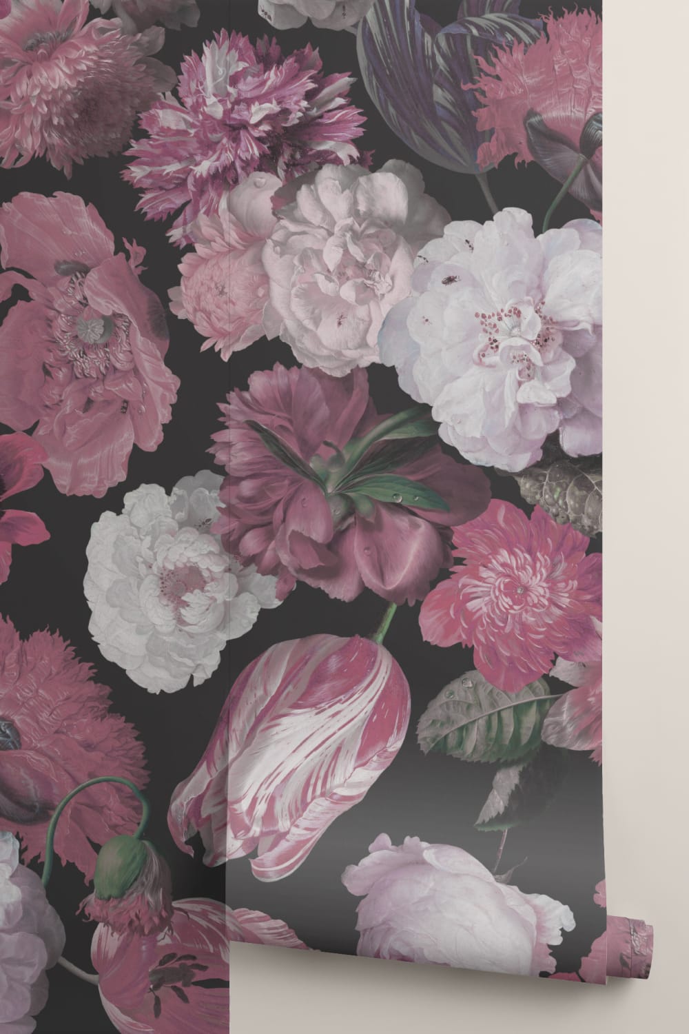 Purple Painted Large Scale Floral Mural
