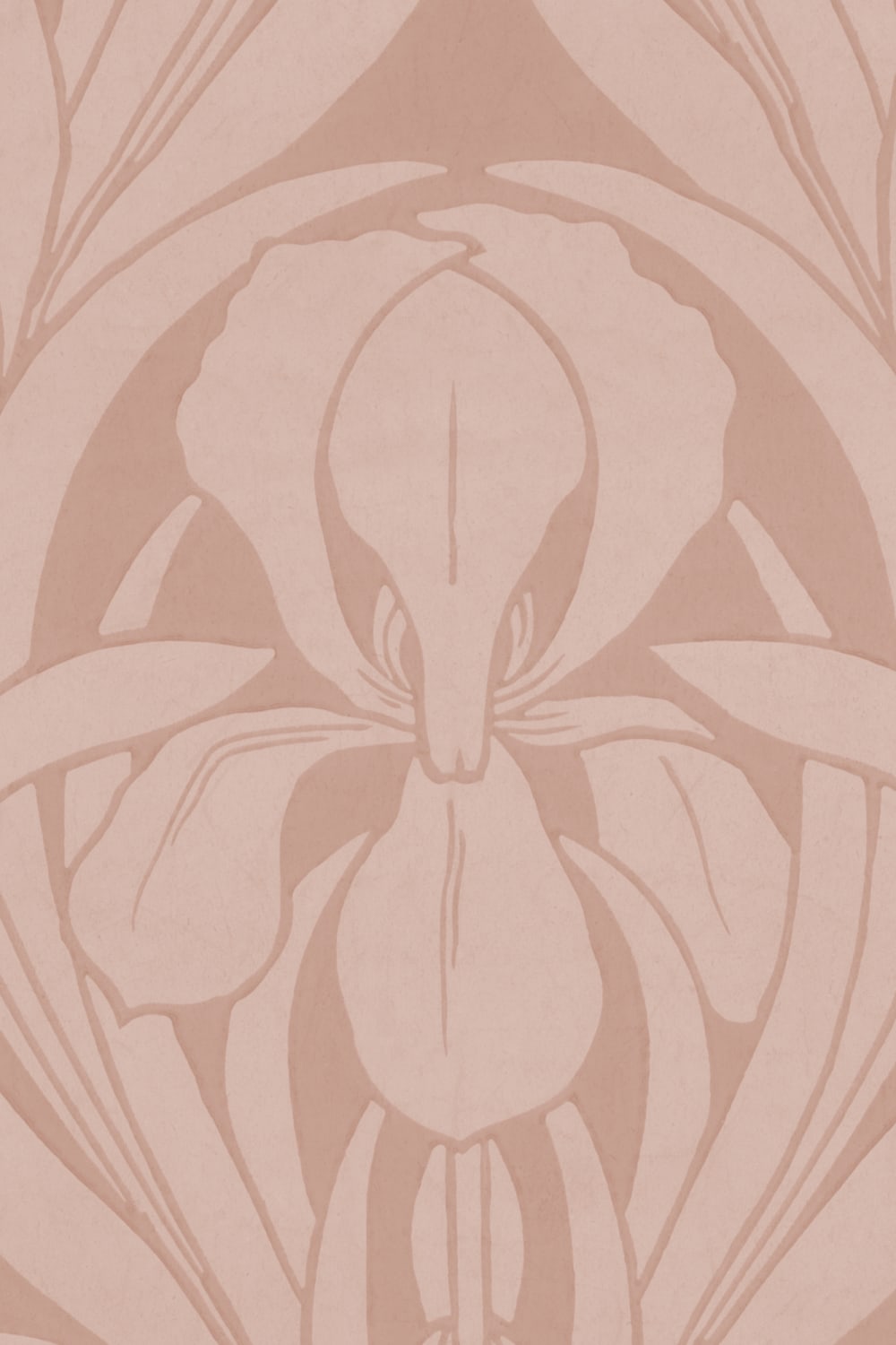 Roze Art Deco Houtblok Iris Muurschildering