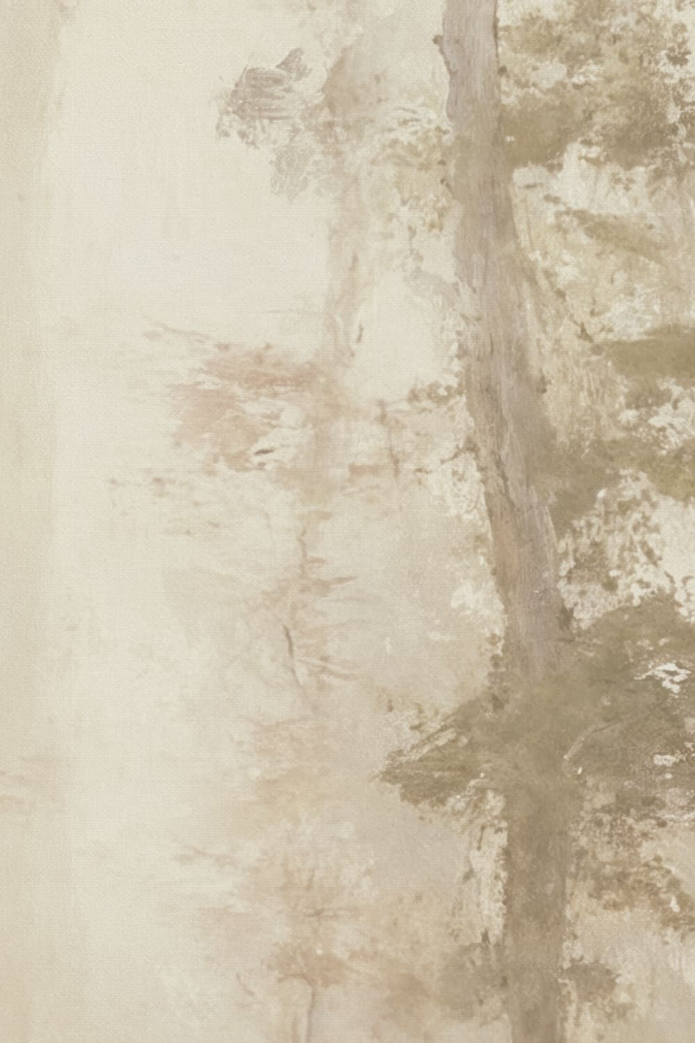 Neutral Forest Serenity Nature Mural With Soft Tones