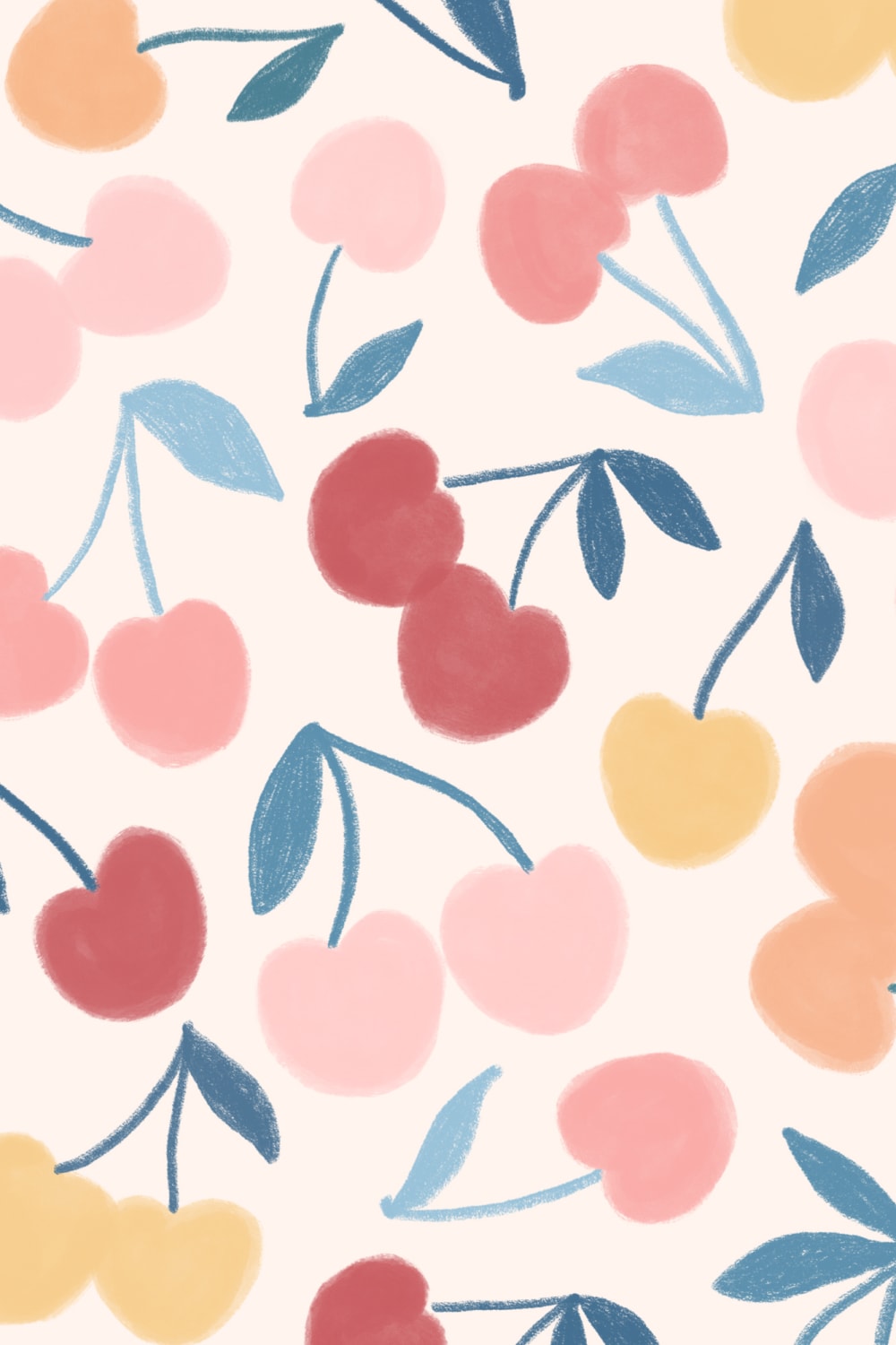 Cute Pastel Cherries Wallpaper