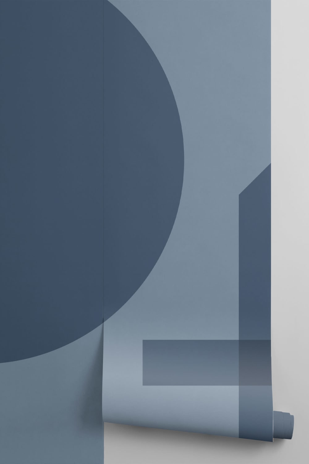 Blue Geometric Shapes Modern Bauhaus Wallpaper Mural