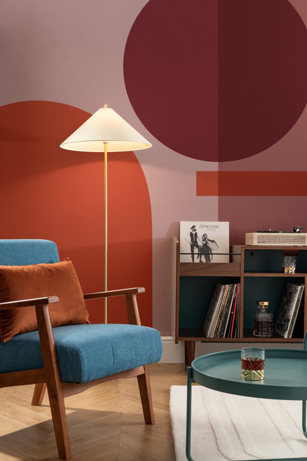 Kleurrijke Geometrische Vormen Modern Bauhaus Behang Muurschildering