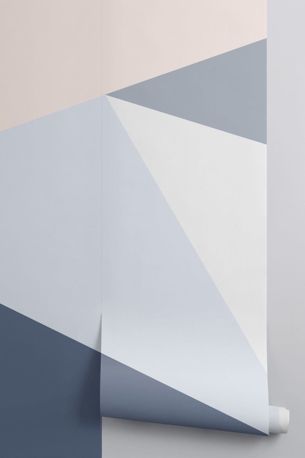 Blue Oversized Geometric Wallpaper Mural