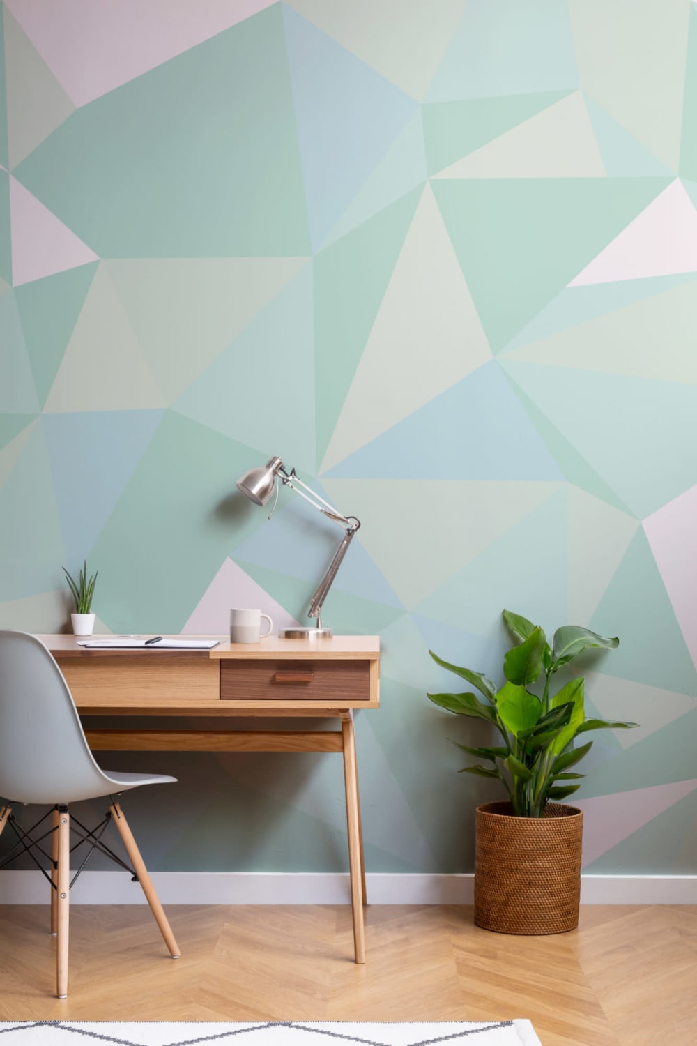 Mint Green Geometric Wallpaper Mural