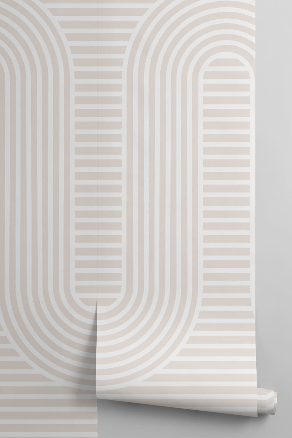 Neutral Zen Garden Curves & Stripes Wallpaper Mural