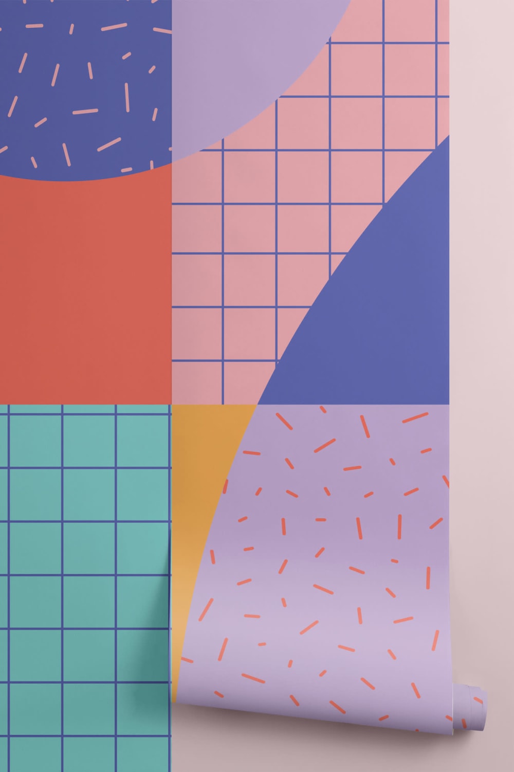 Memphis Style Multicolor Geometrisk fototapet