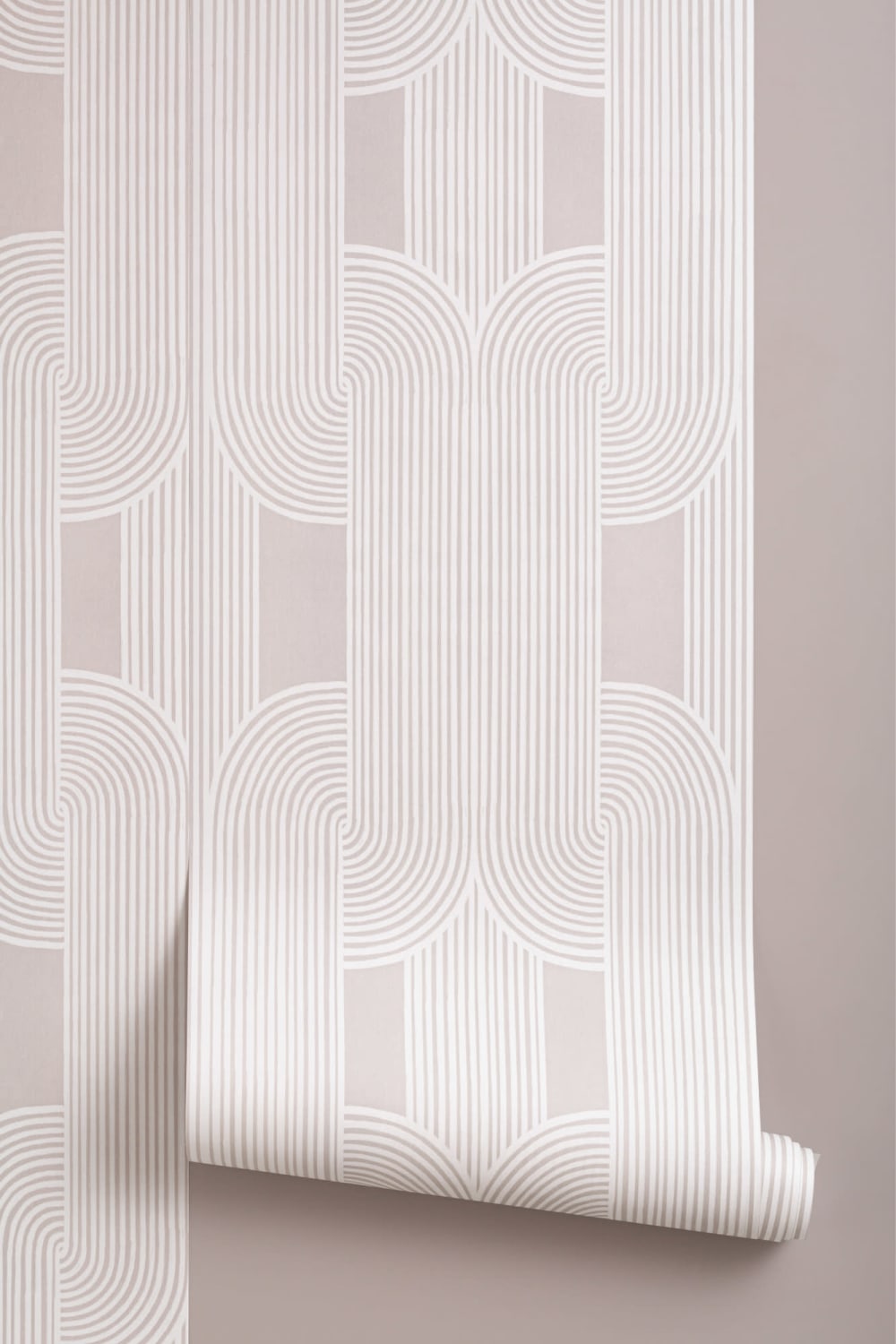 Neutral Calming Lines and Curves Repeat Pattern Wallpaper