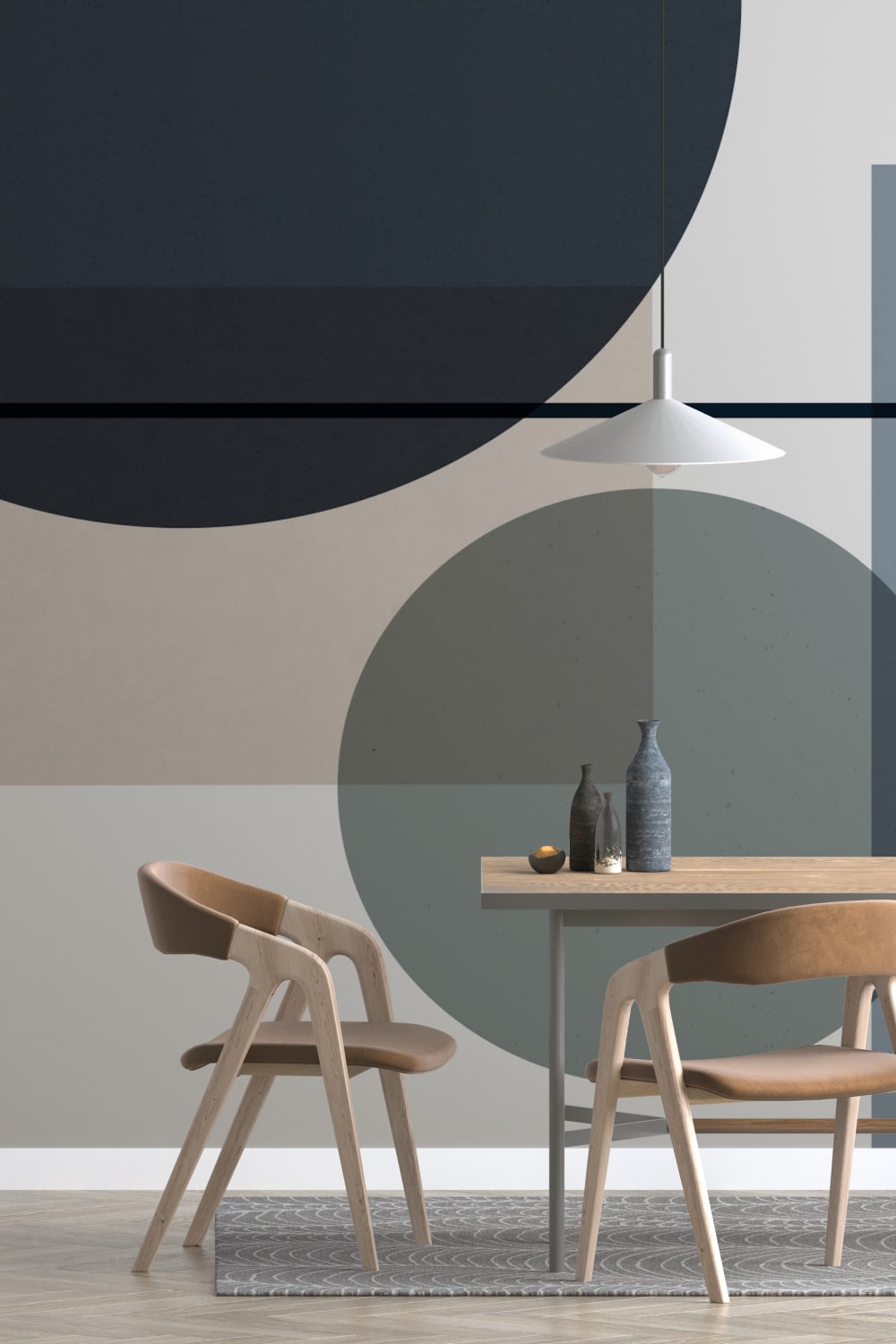 Midt århundre moderne abstrakt geometrisk fototapet