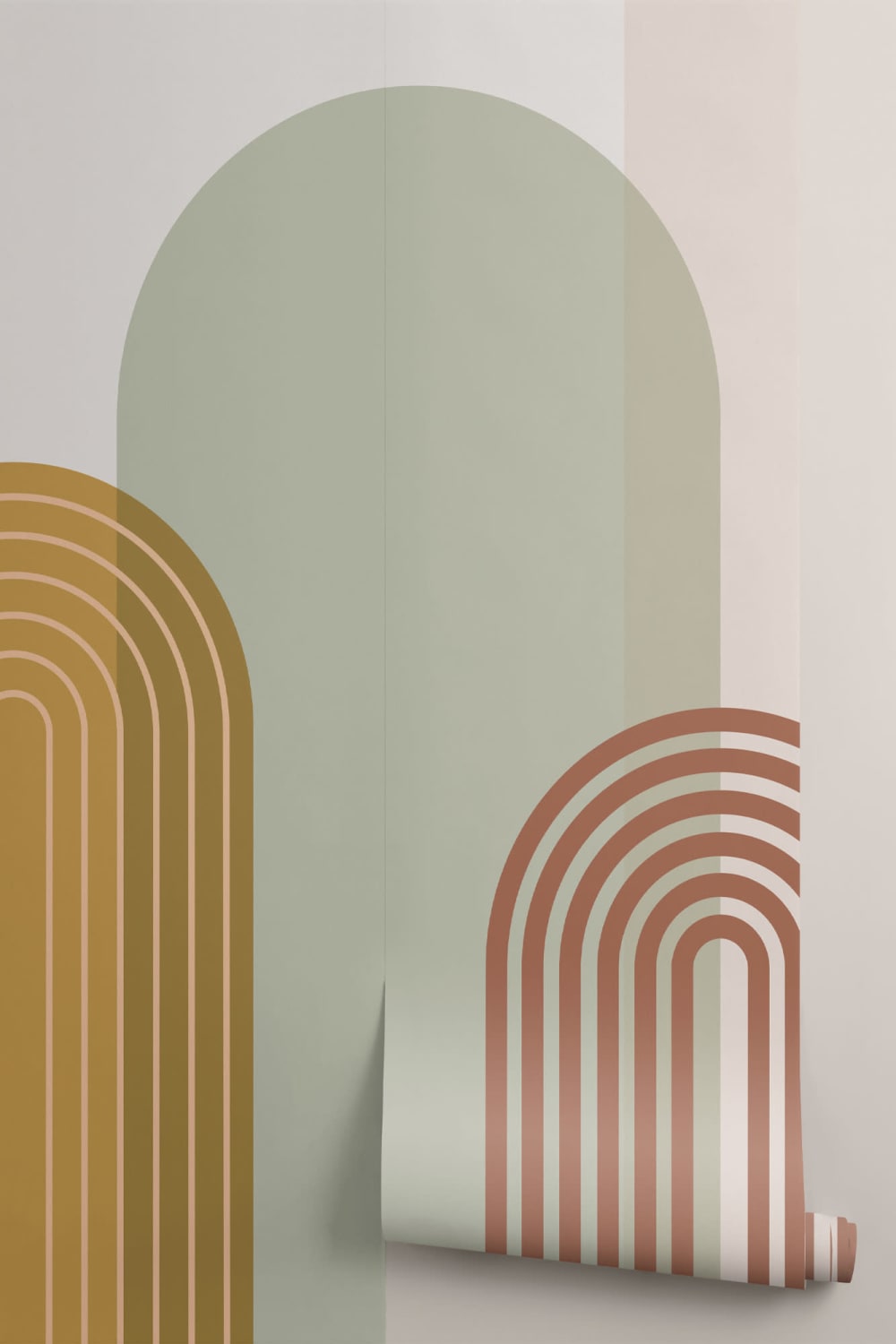 Retro Fototapete mit runden geometrischen Formen