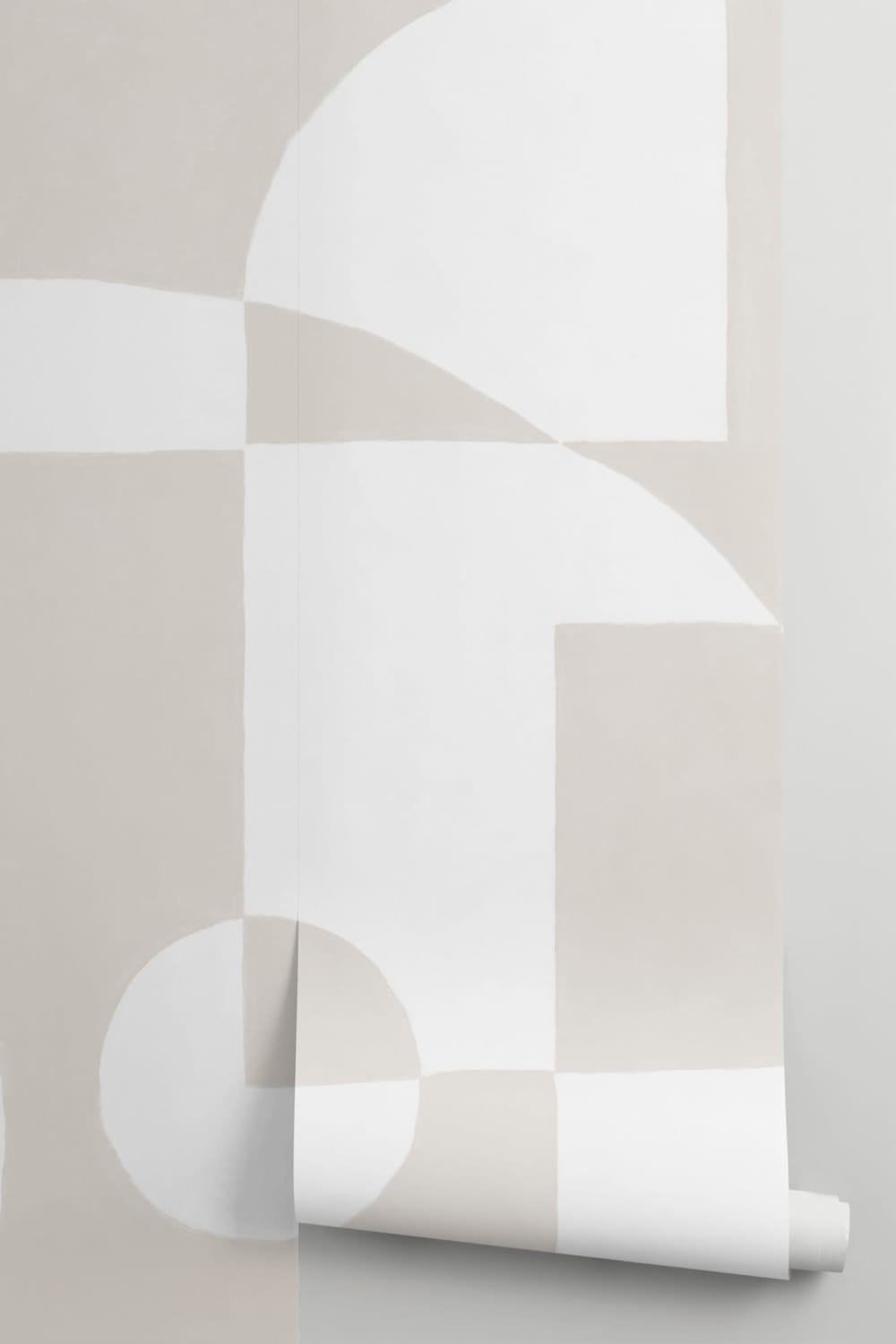 Beige Scandinavian Abstract Geometric Mural