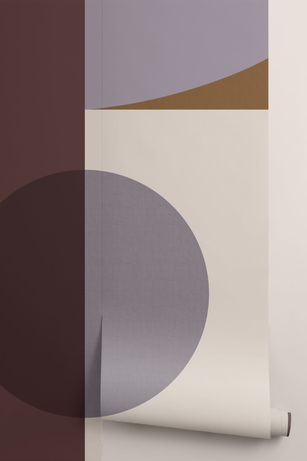 Vinröd geometrisk collage fototapet från mitten av århundradet