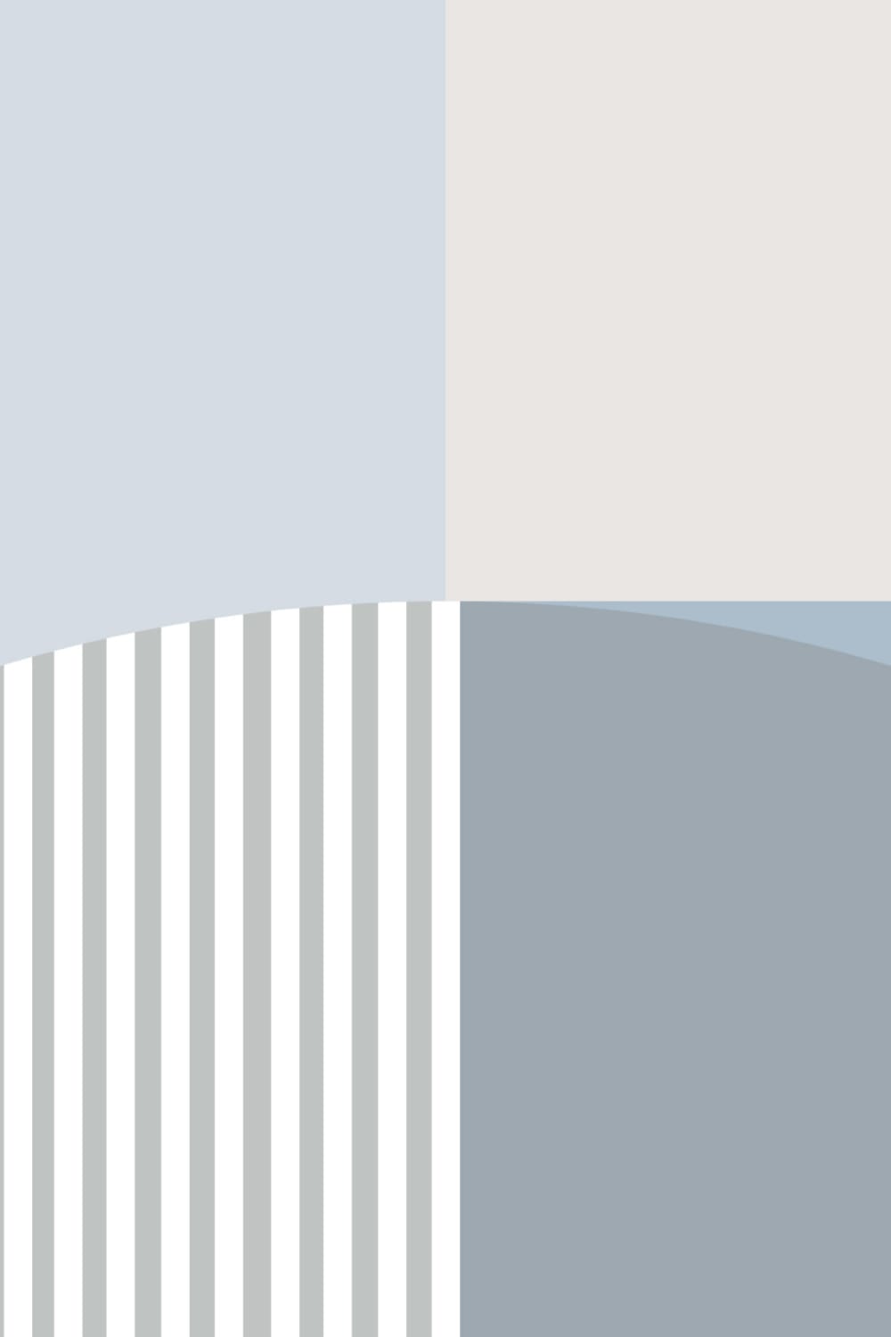 Blue Scandinavian Geometric Mural