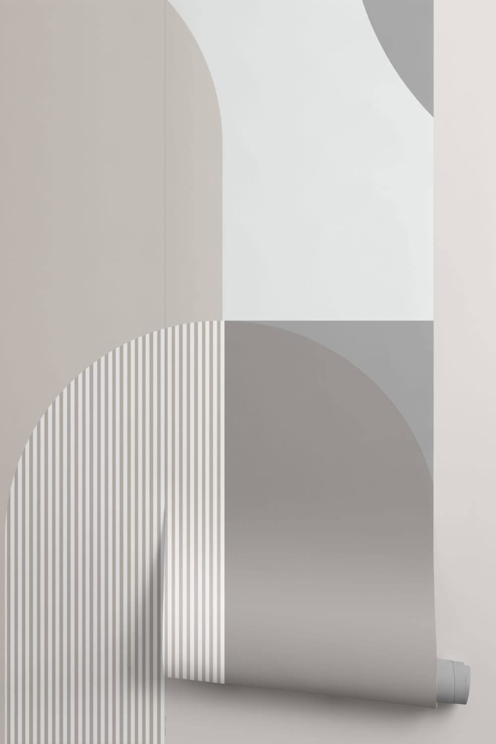 Nøytral Grå Scandi Geometrisk Fototapet
