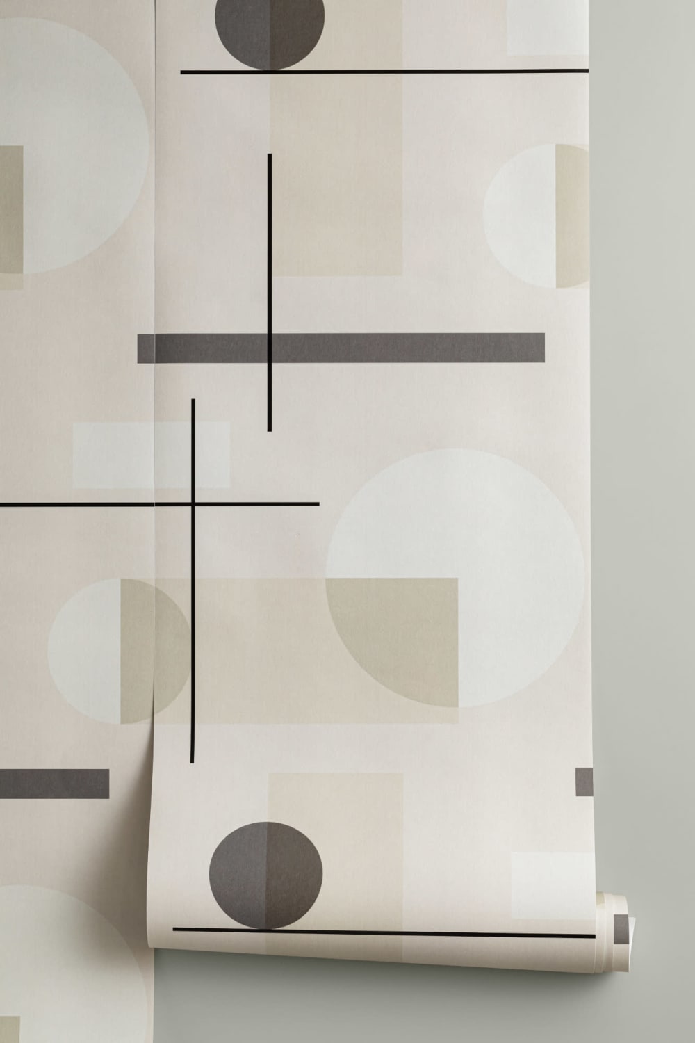 Mid Century Abstract Geometric Repeat Pattern Wallpaper