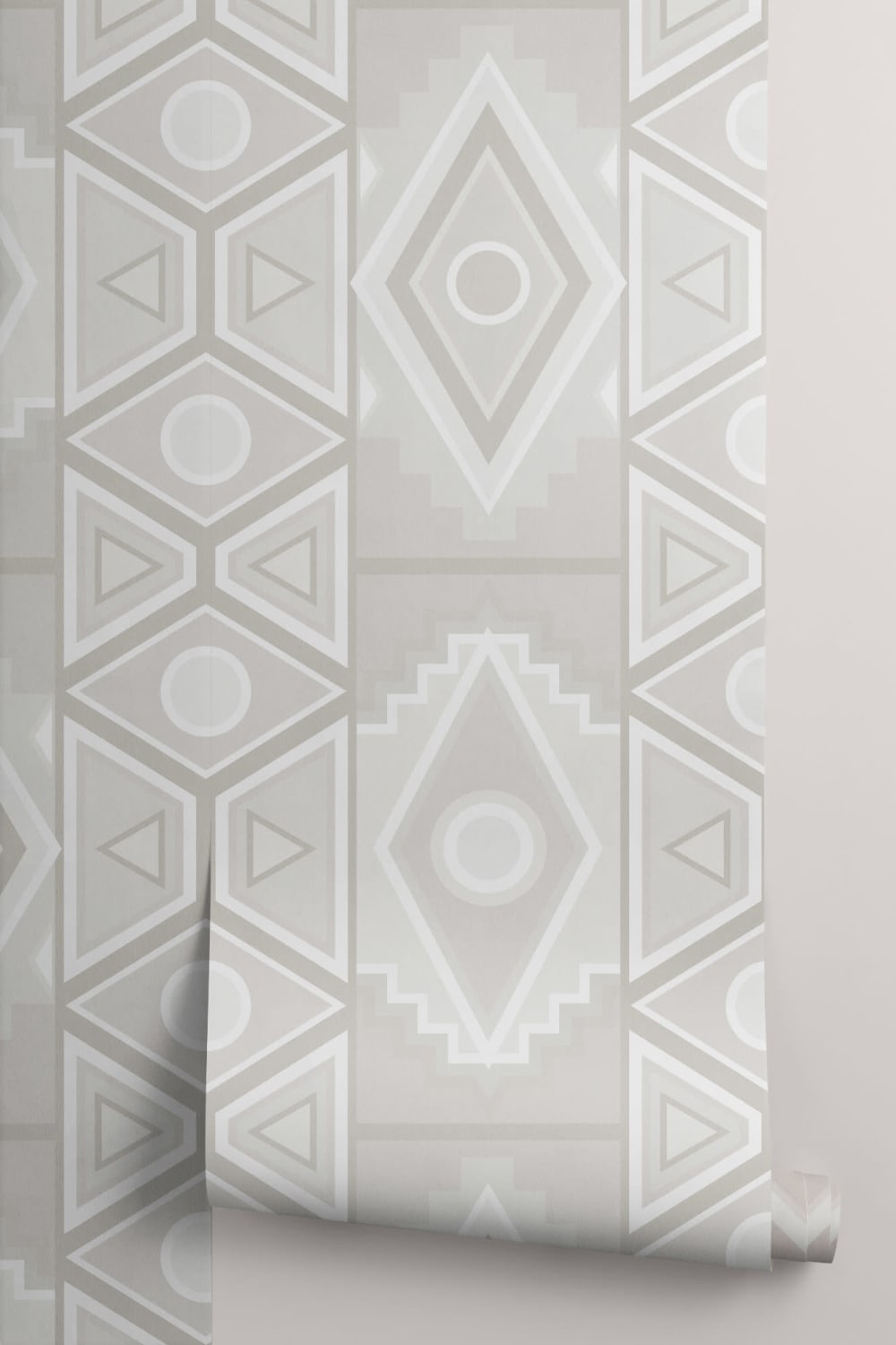 Neutral African Style Geometric Wallpaper