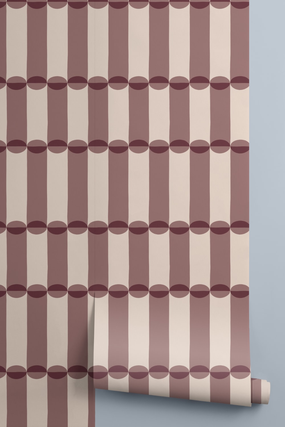 Bordowa fototapeta z geometrycznym wzorem w stylu retro
