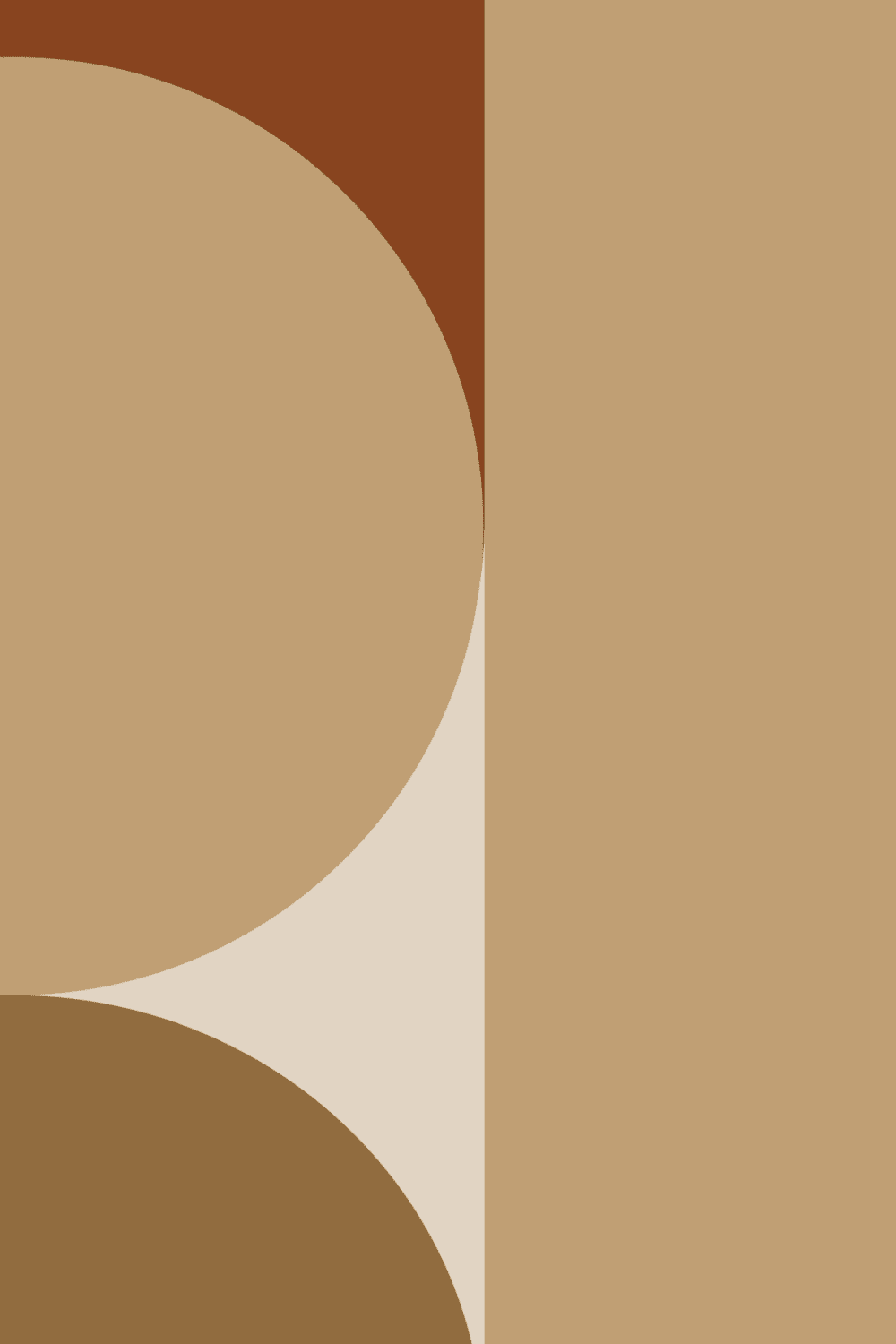 Warm Geometric Mid-Century Modern Brown Capsule Mural