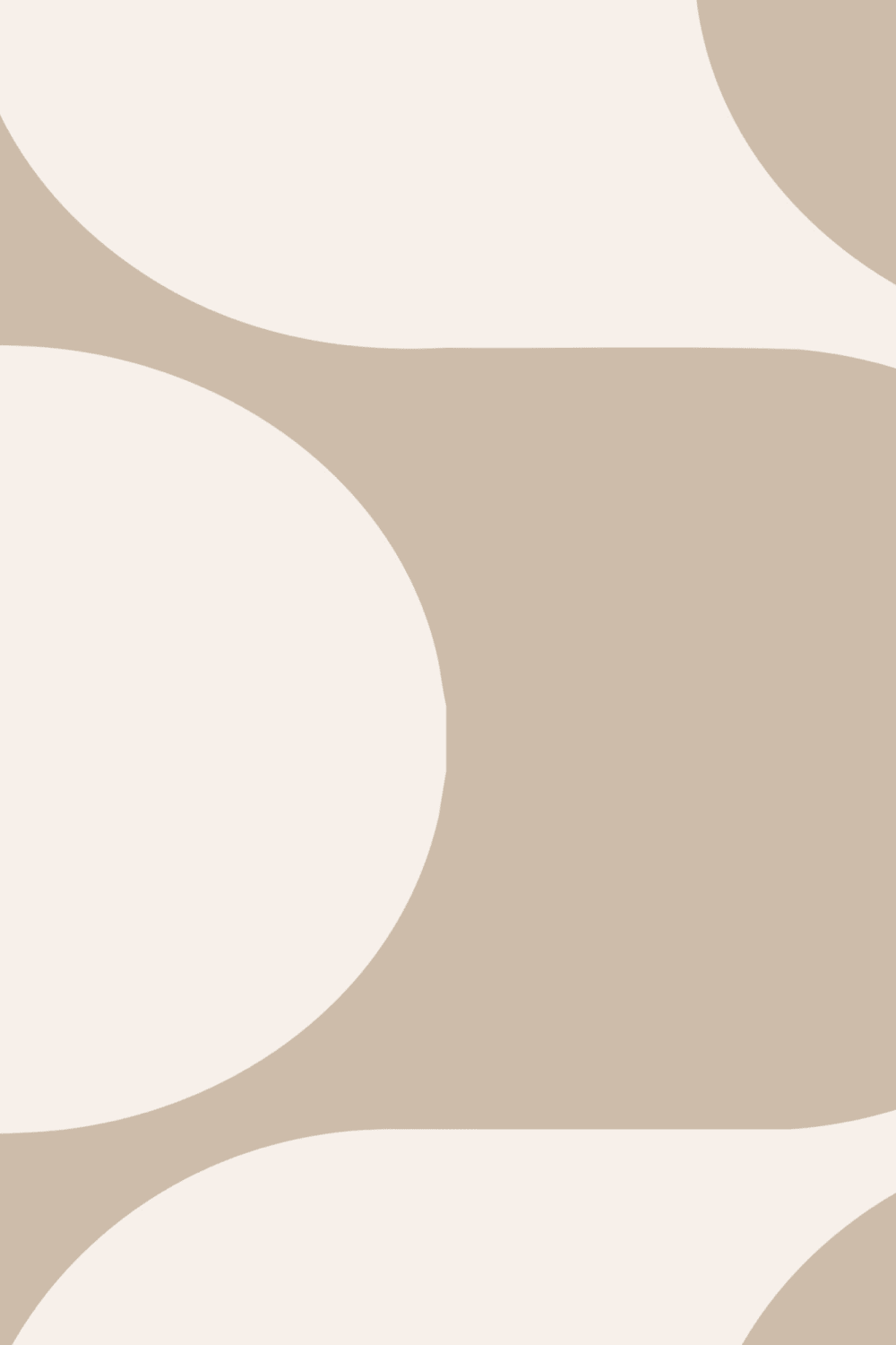 Beige Geometric Pattern Mid-Century Modern Wall Mural