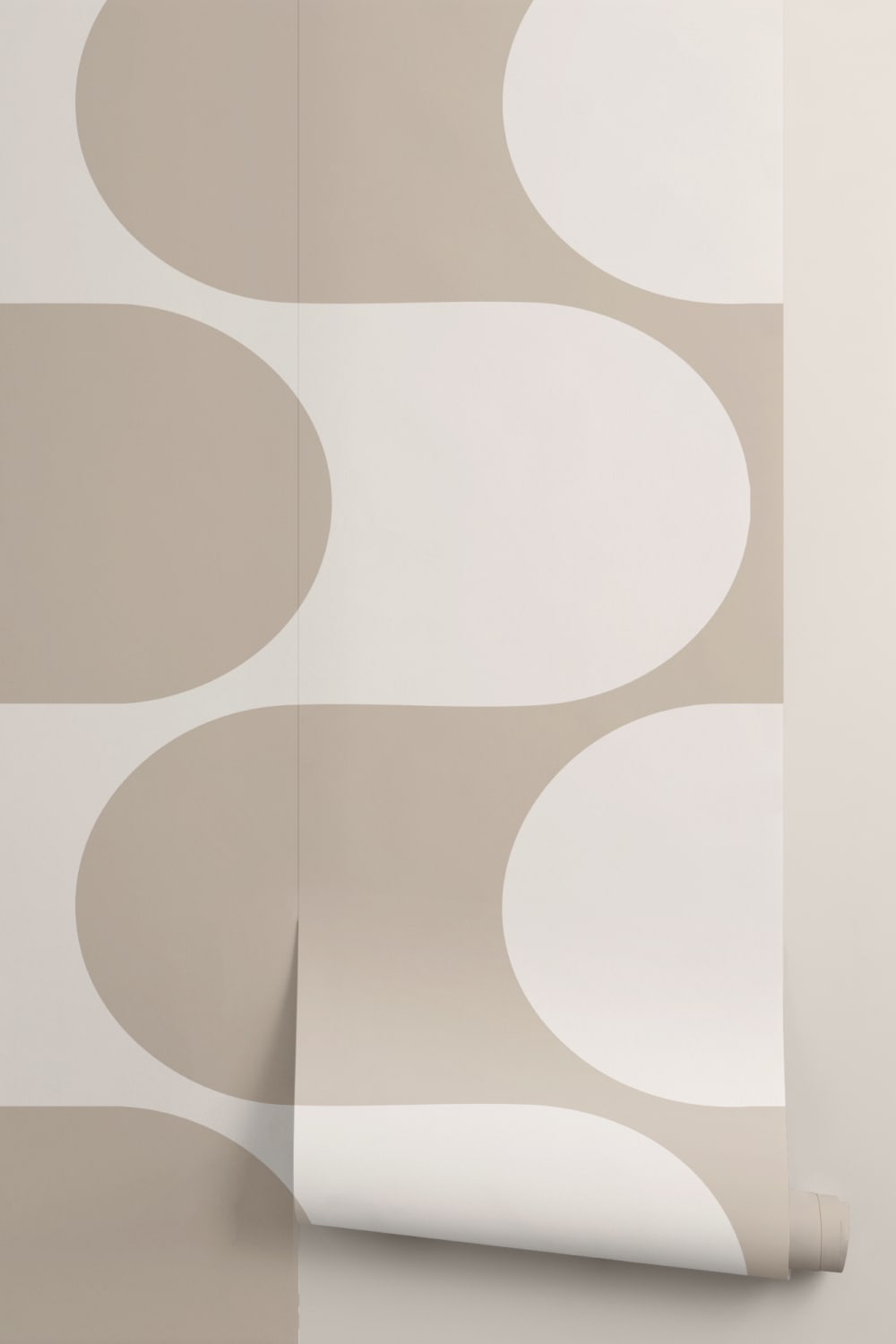 Beige Geometric Pattern Mid-Century Modern Wall Mural