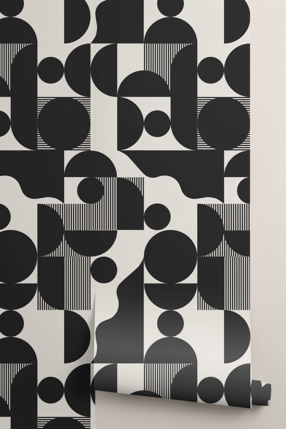 Tapet negru cu forme geometrice moderne