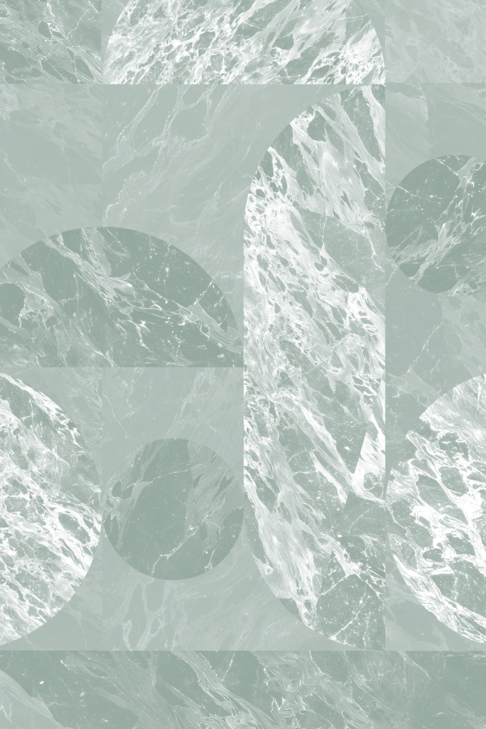 Grün Modern Geometrisch Marmor Formen Tapete