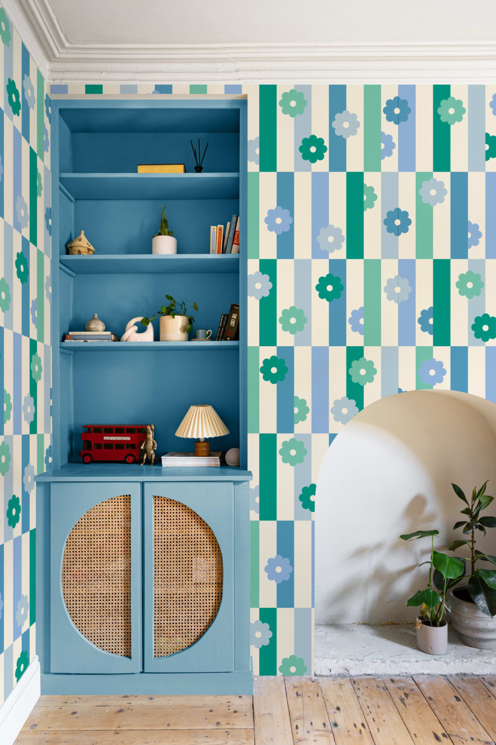 Elizabeth Olwen Flower Shift Blue Mural